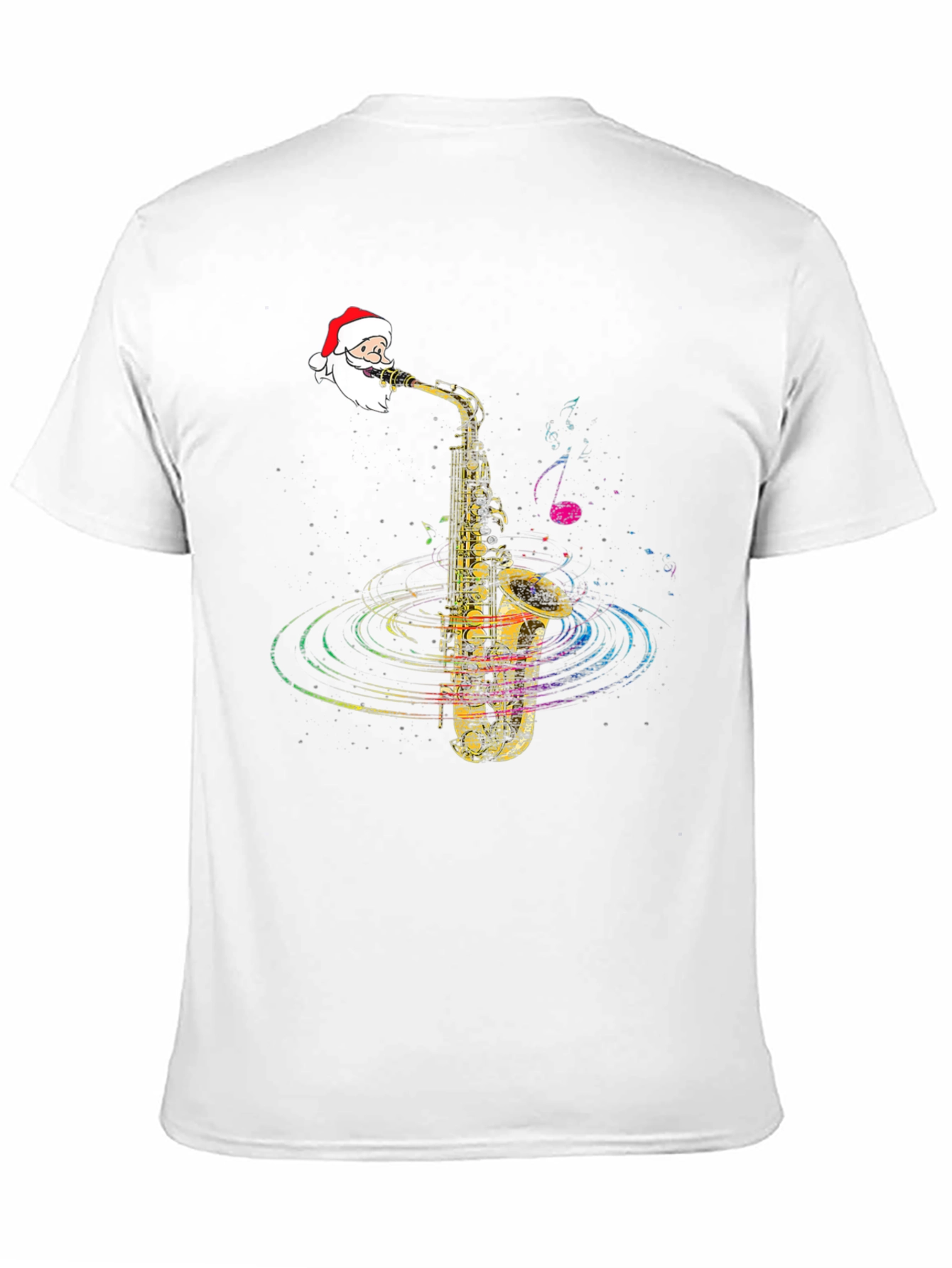 Festive Santa Saxophone Graphic Tee
