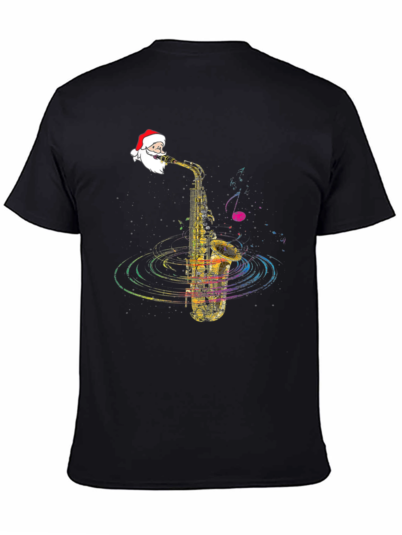 Festive Santa Saxophone Graphic Tee