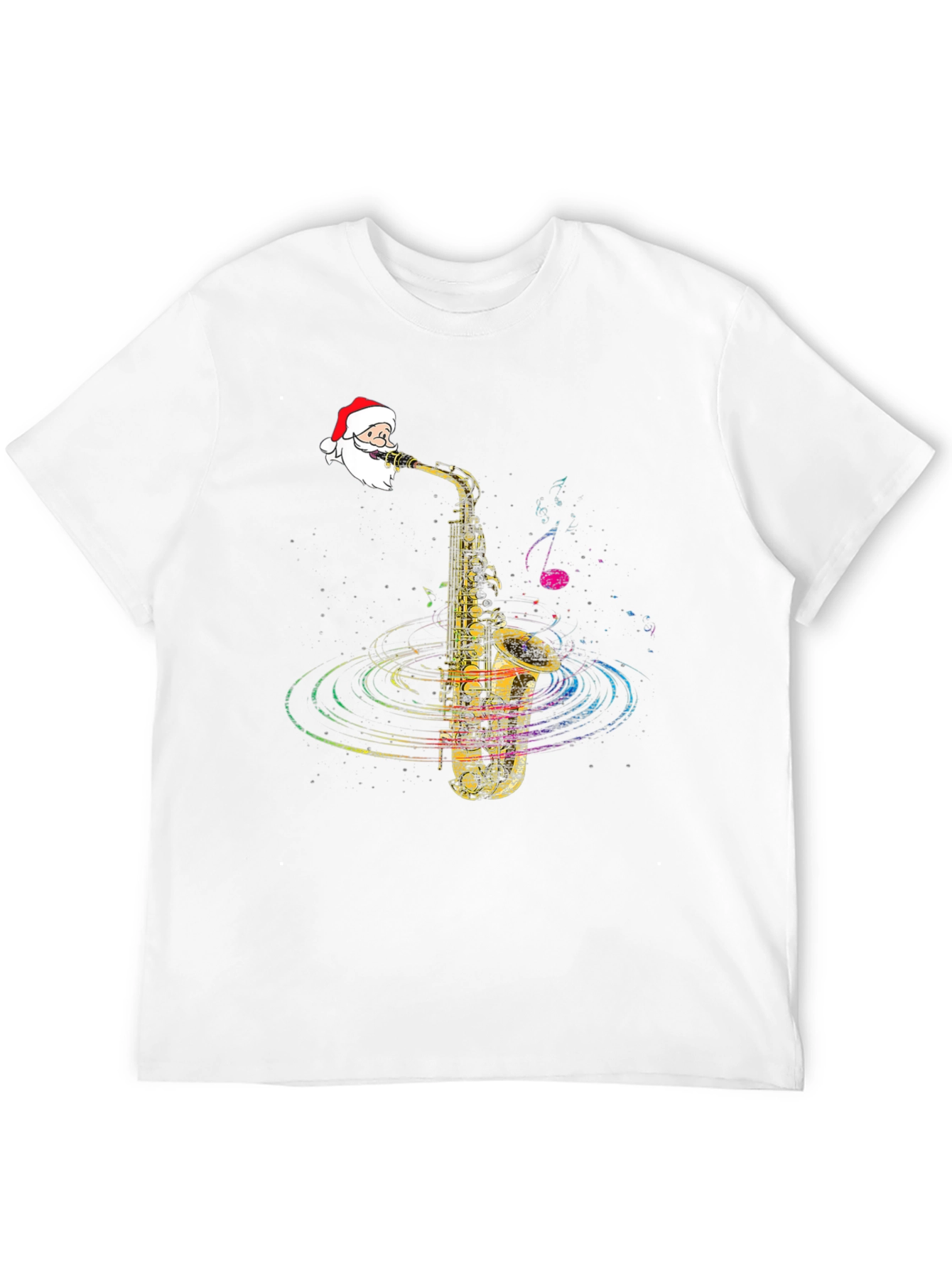 Festive Santa Saxophone Graphic Tee