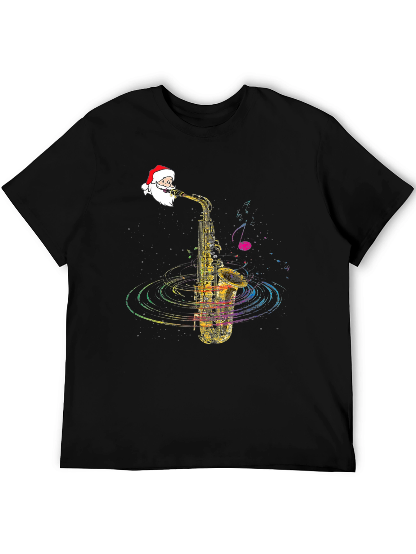 Festive Santa Saxophone Graphic Tee