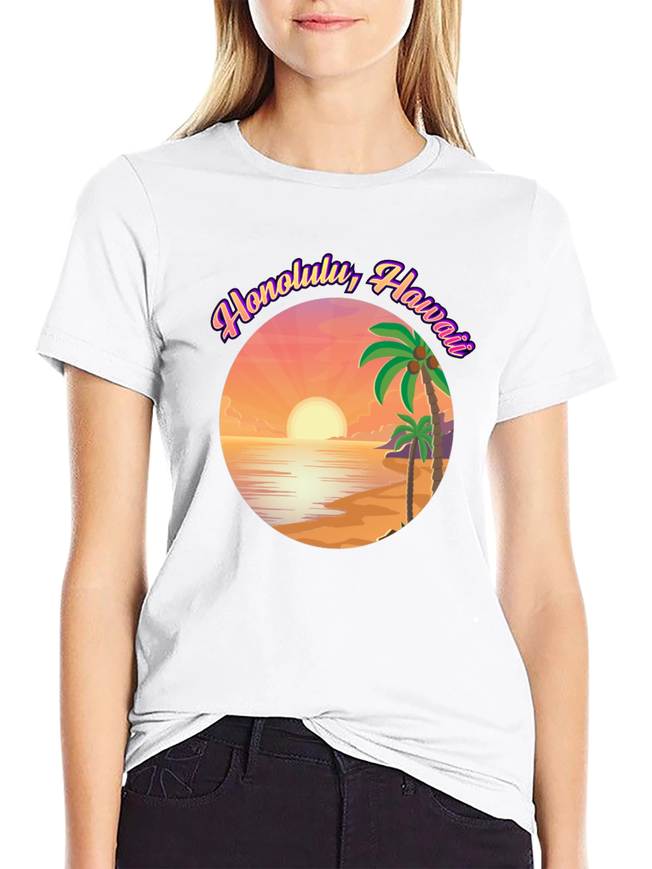 Honolulu Hawaii Sunset Graphic Tee