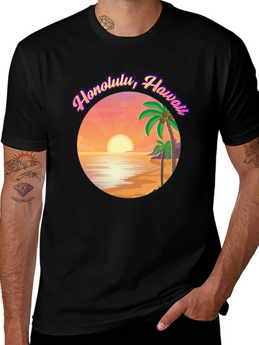 Honolulu Hawaii Sunset Graphic Tee