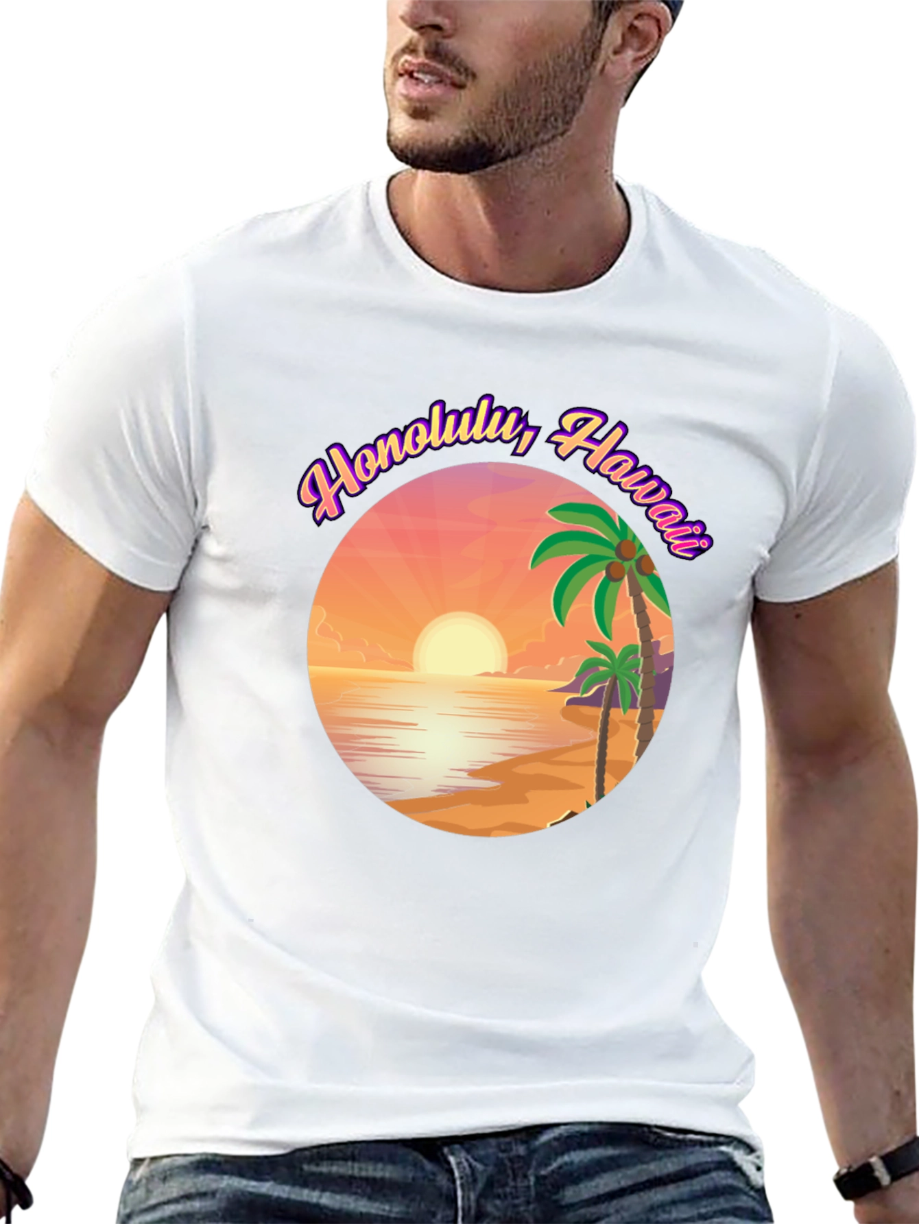 Honolulu Hawaii Sunset Graphic Tee