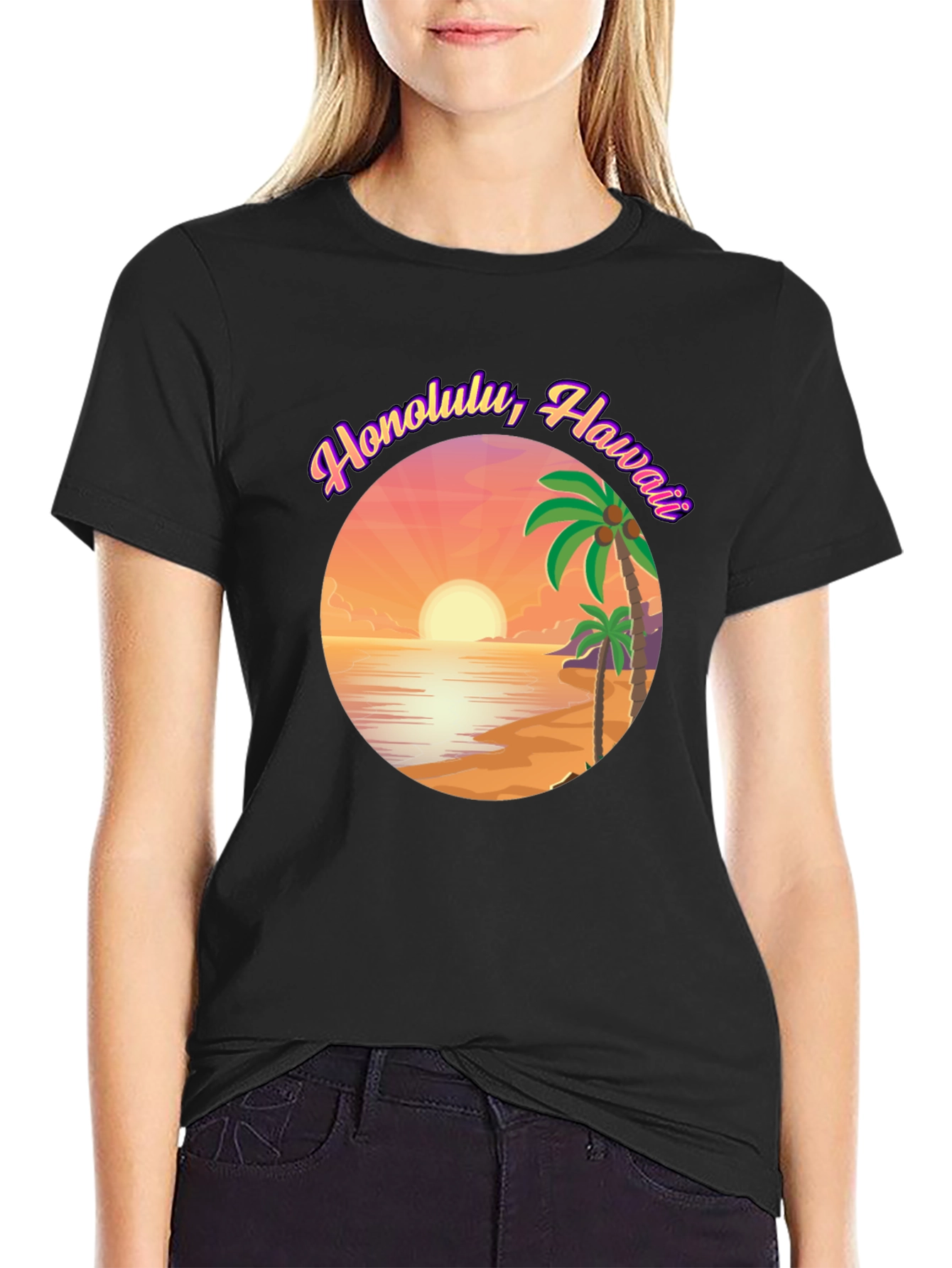 Honolulu Hawaii Sunset Graphic Tee