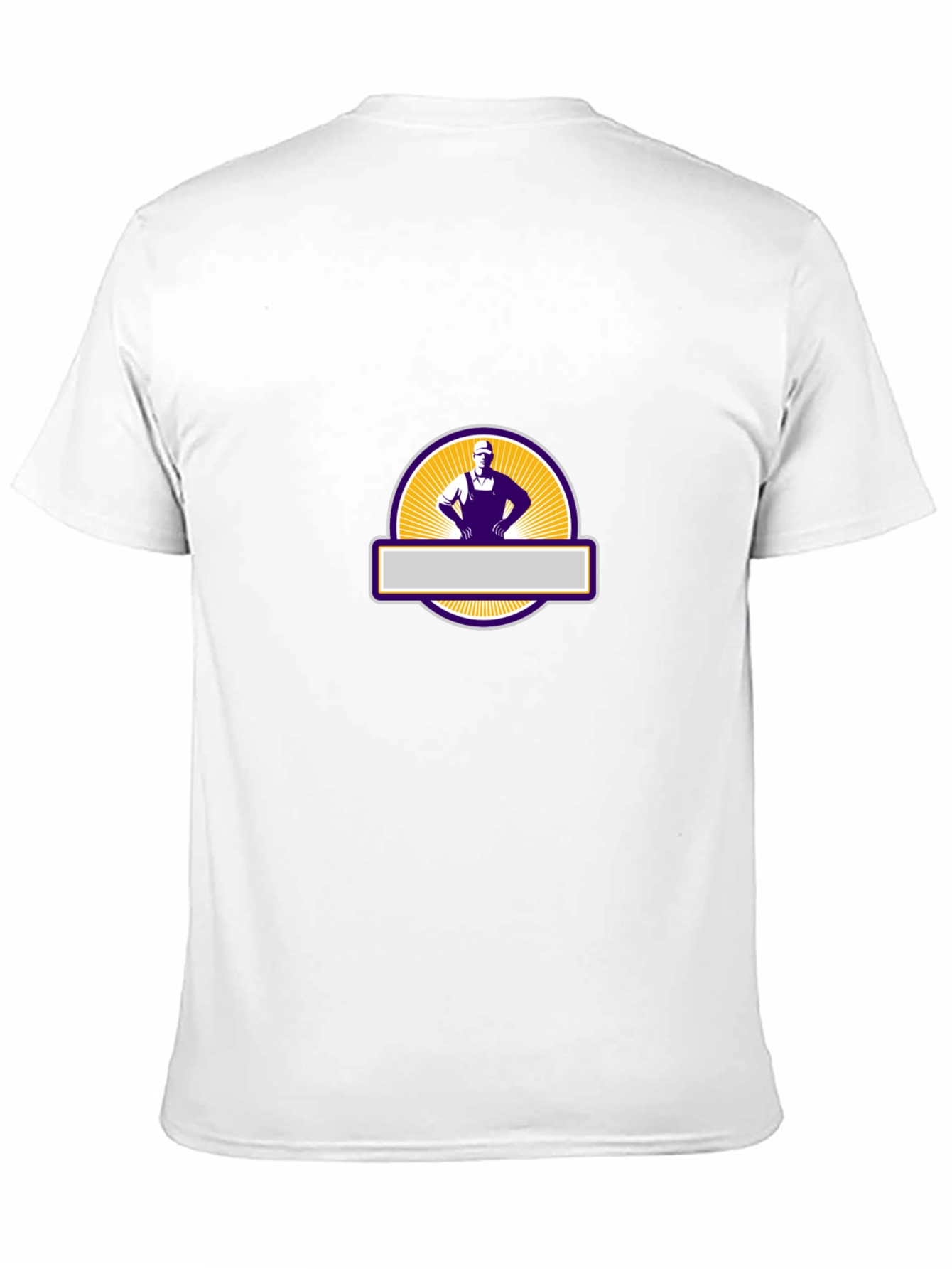 Mens Black Graphic T-Shirt - Retro Worker Design