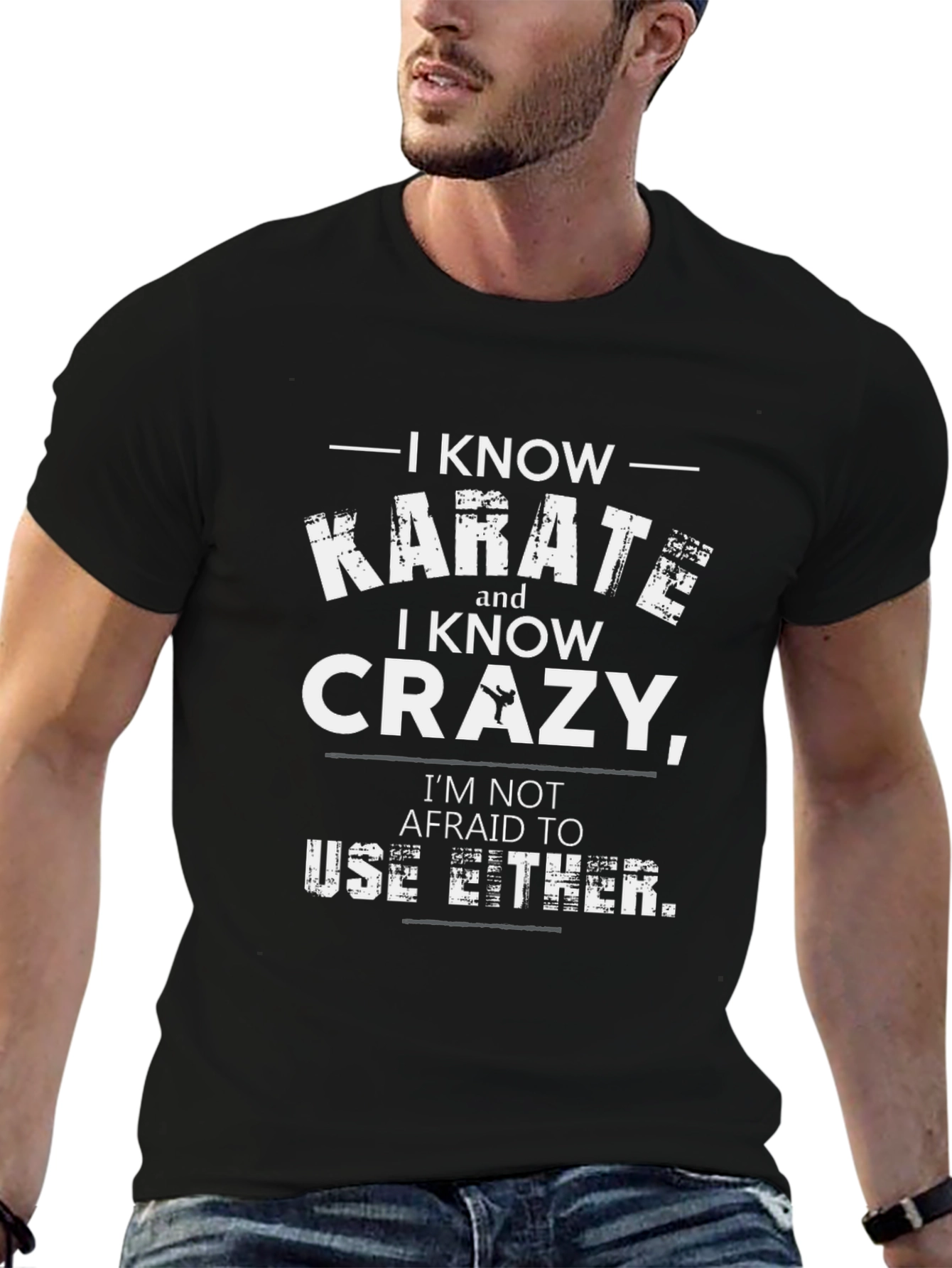 Karate and Crazy Graphic T-Shirt