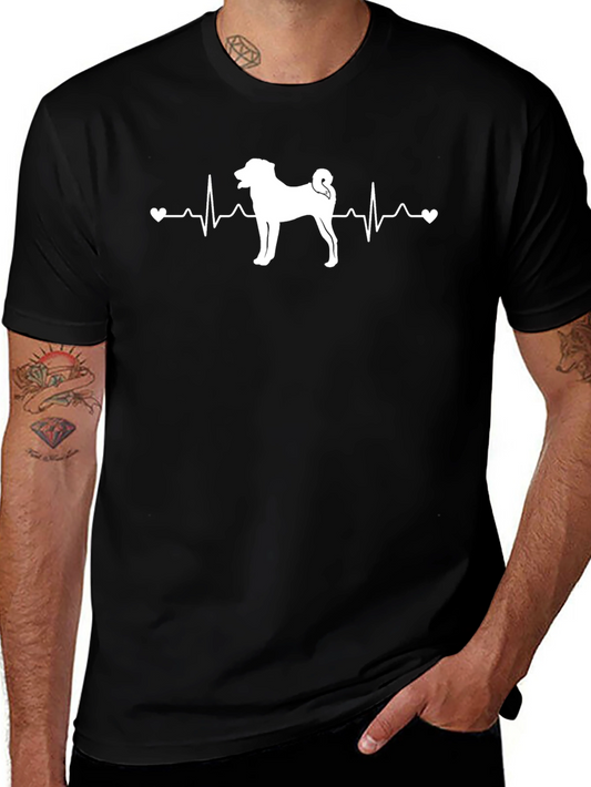 Dog Heartbeat Graphic Tee - Mens Black T-Shirt