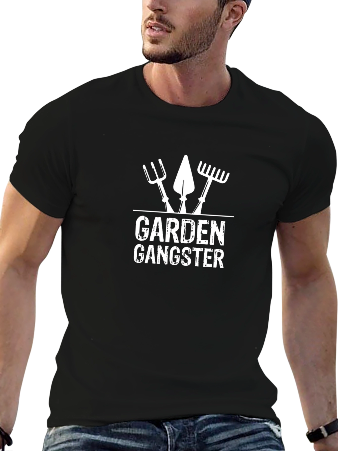 Garden Gangster Graphic Tee - Black Cotton Blend
