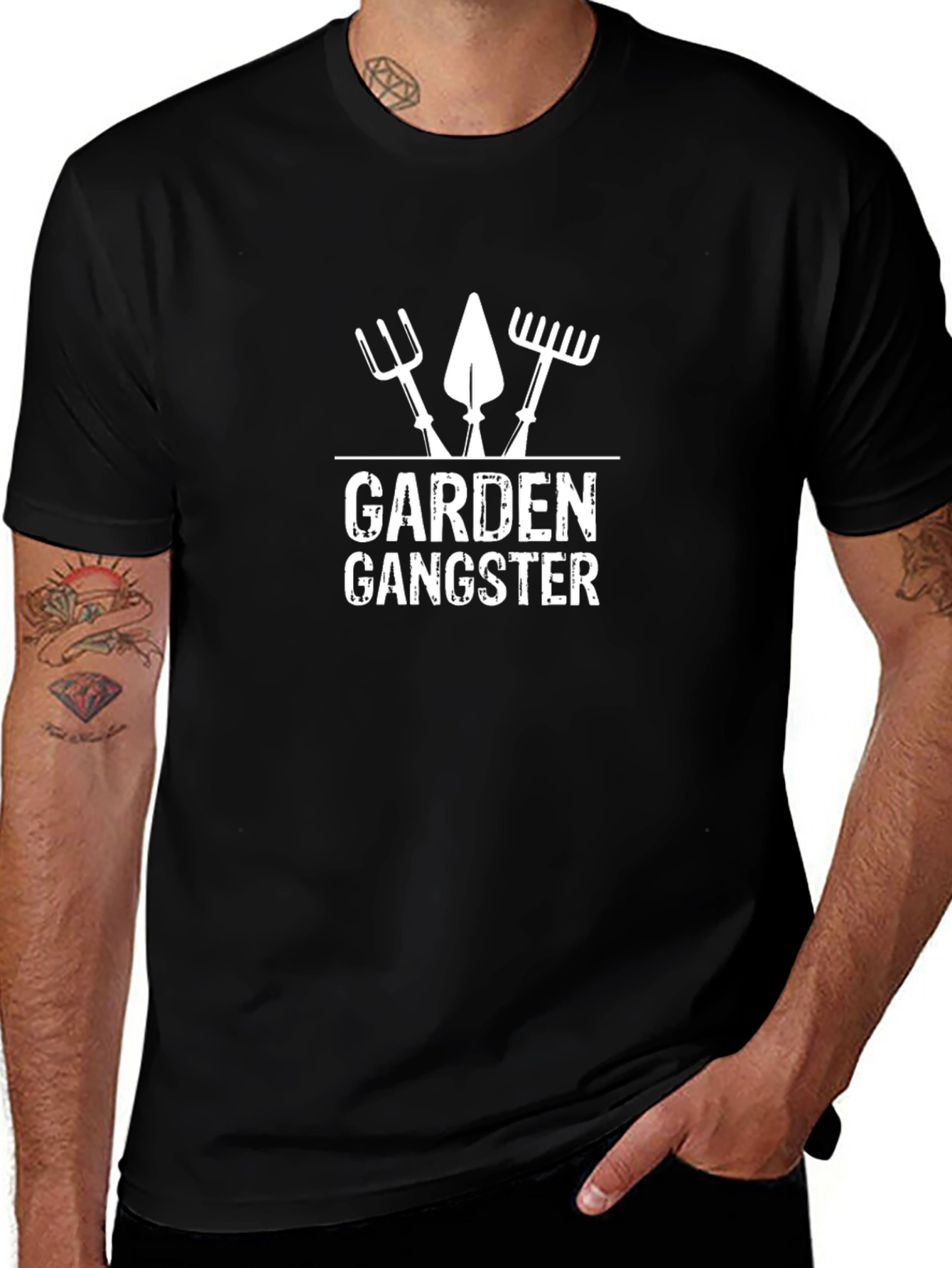 Garden Gangster Graphic Tee - Black Cotton Blend