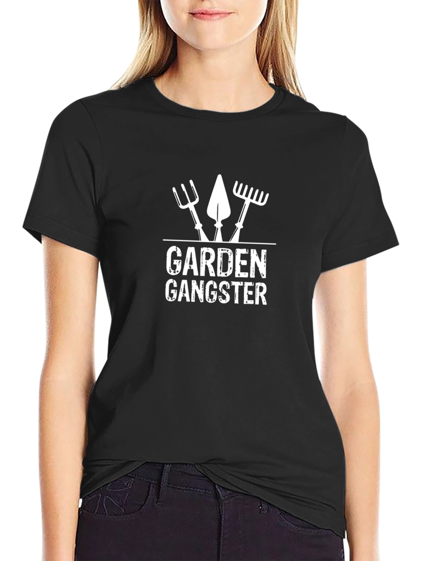 Garden Gangster Graphic Tee - Black Cotton Blend