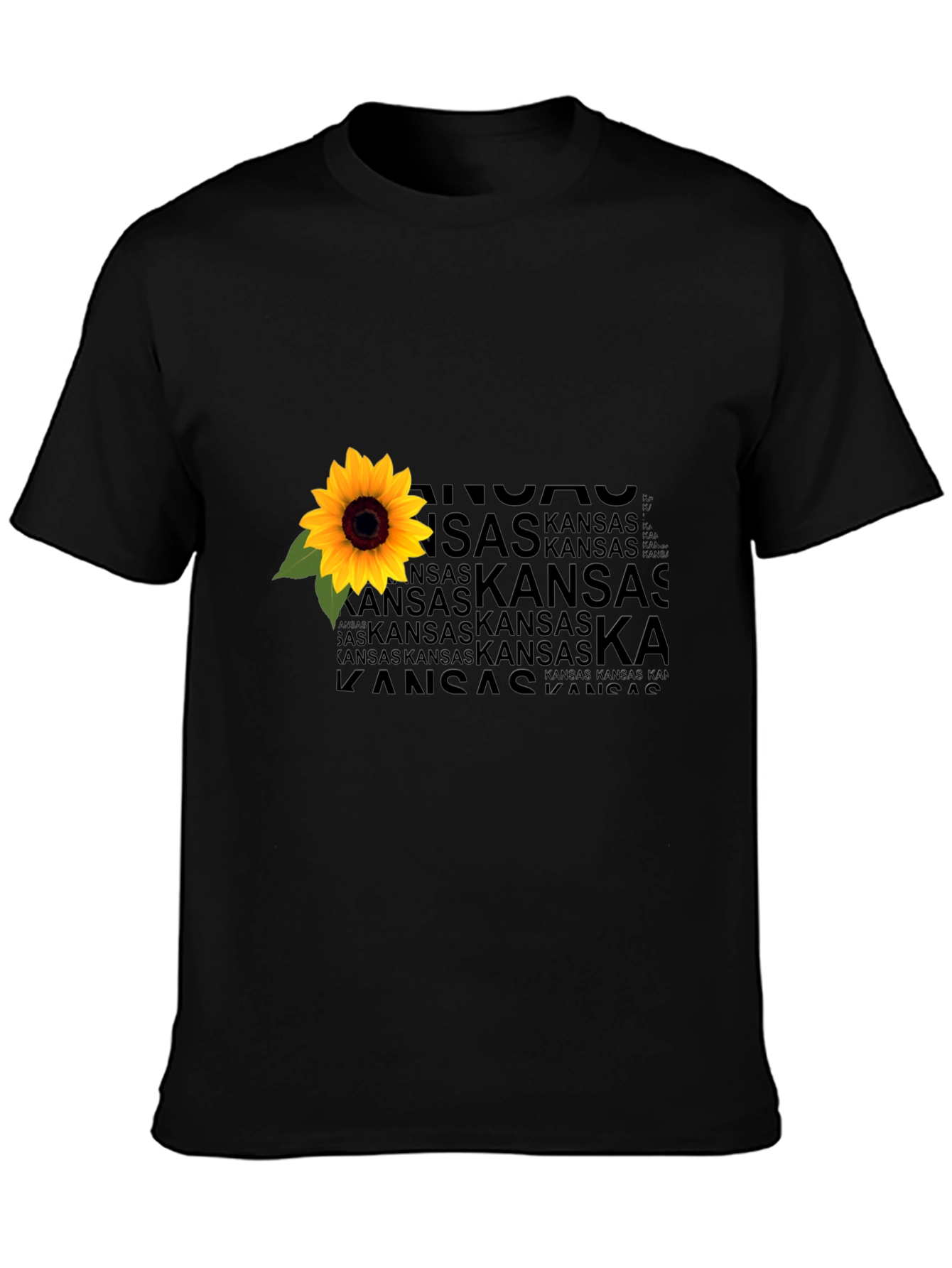 Kansas Sunflower Graphic Tee - Black Unisex Shirt