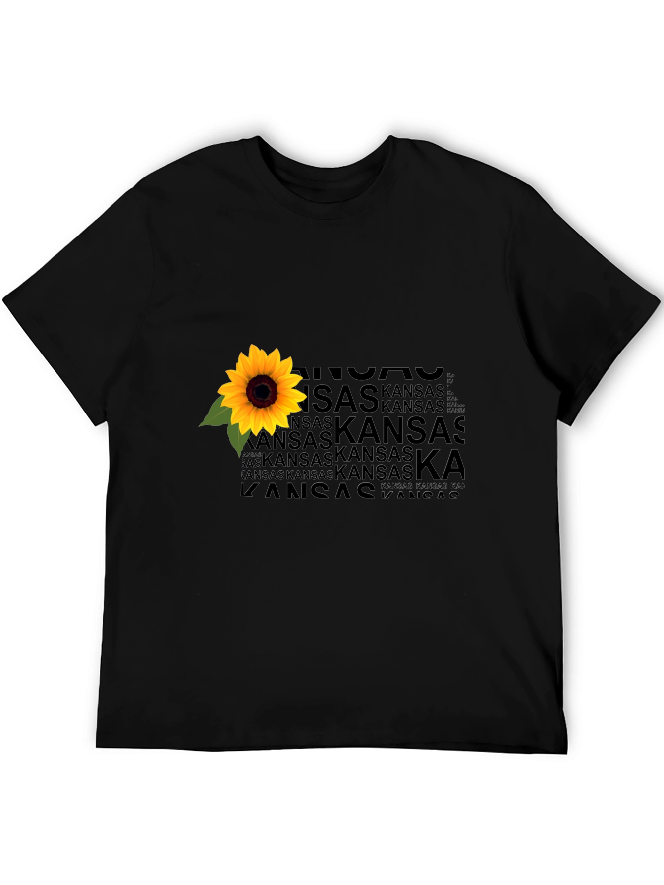 Kansas Sunflower Graphic Tee - Black Unisex Shirt