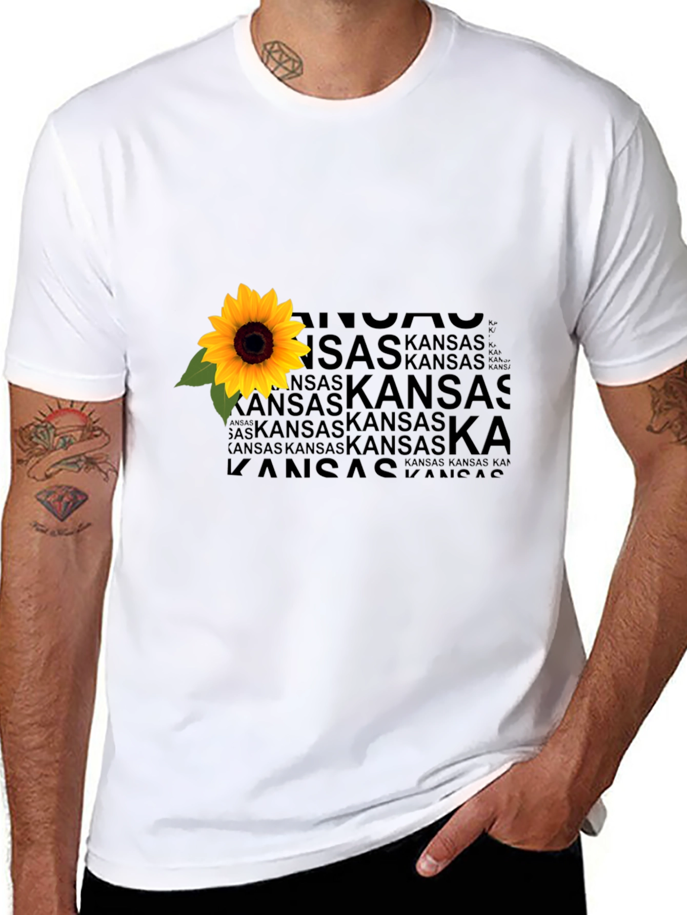 Kansas Sunflower Graphic Tee - Black Unisex Shirt