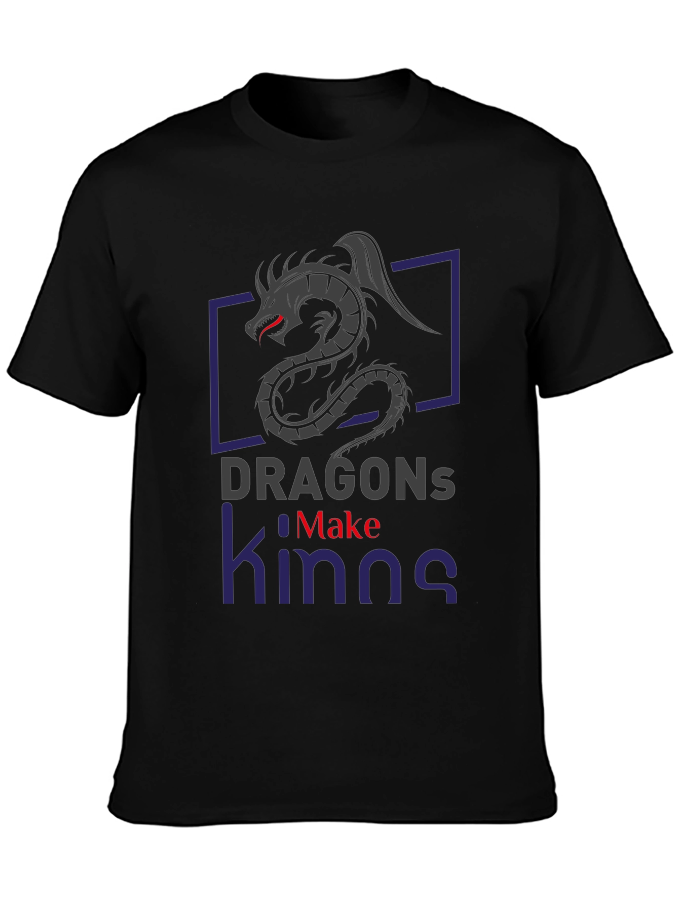 Dragon Kings Graphic Tee - Black Cotton T-Shirt