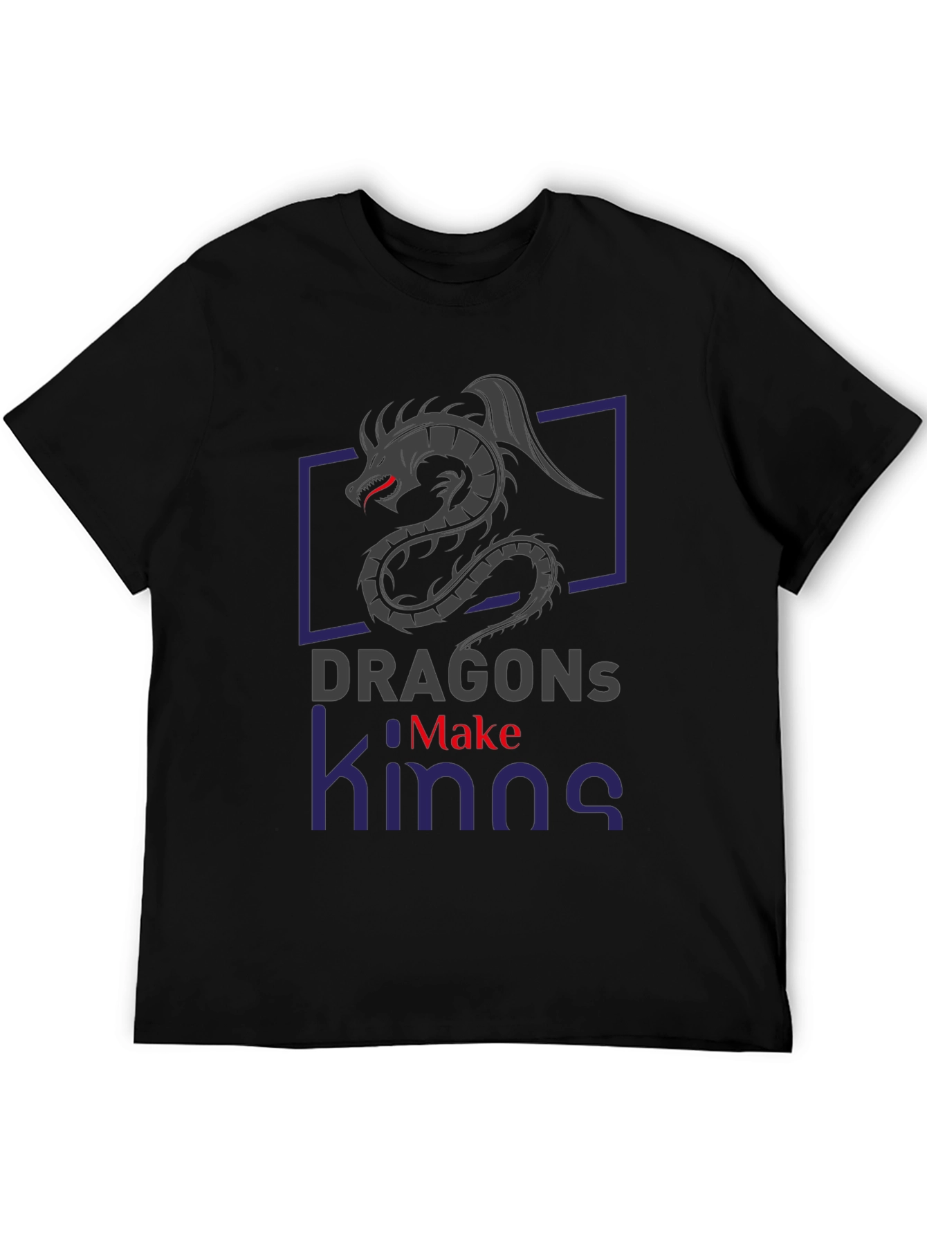 Dragon Kings Graphic Tee - Black Cotton T-Shirt