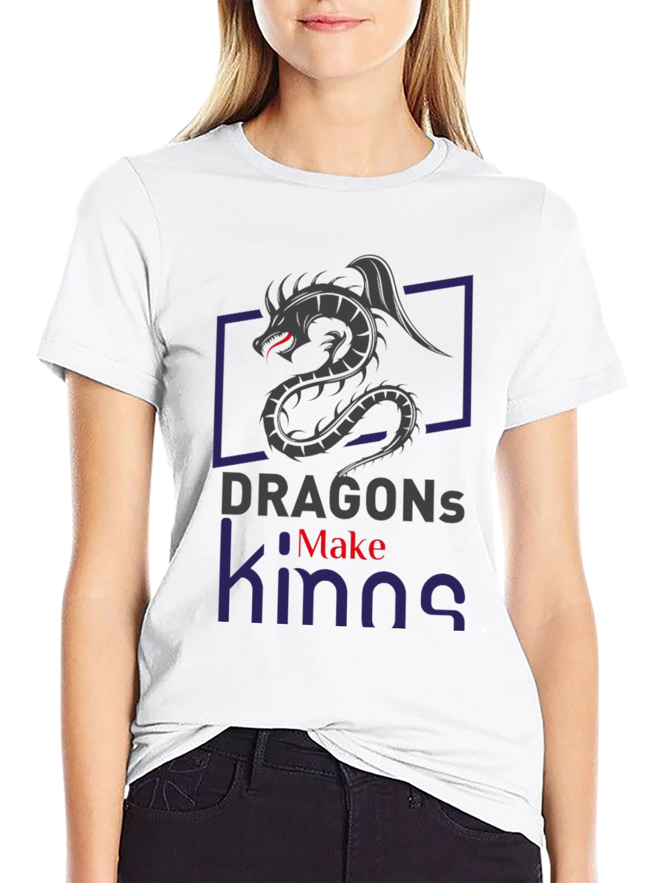 Dragon Kings Graphic Tee - Black Cotton T-Shirt