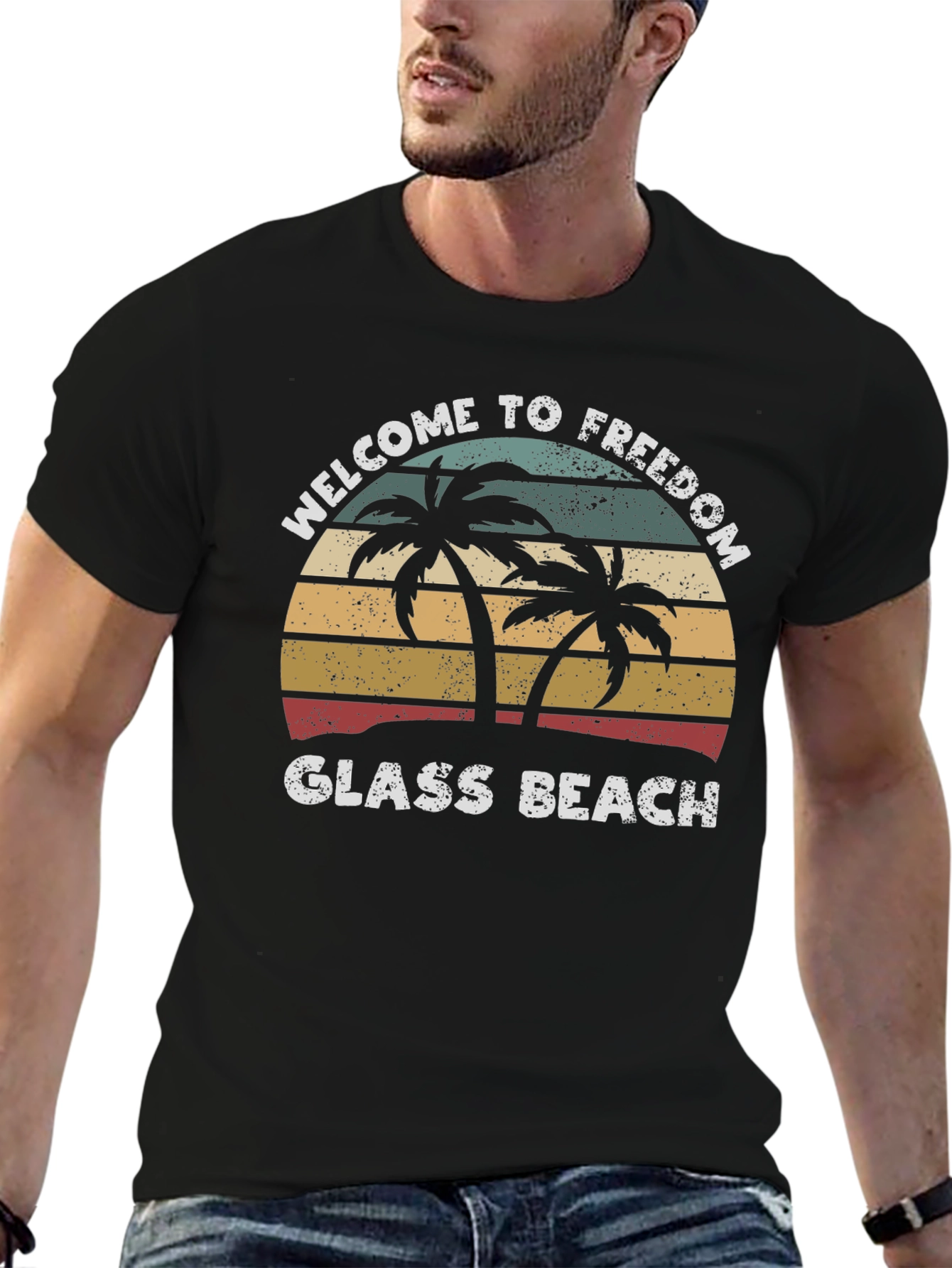 Welcome to Freedom Glass Beach Retro T-Shirt