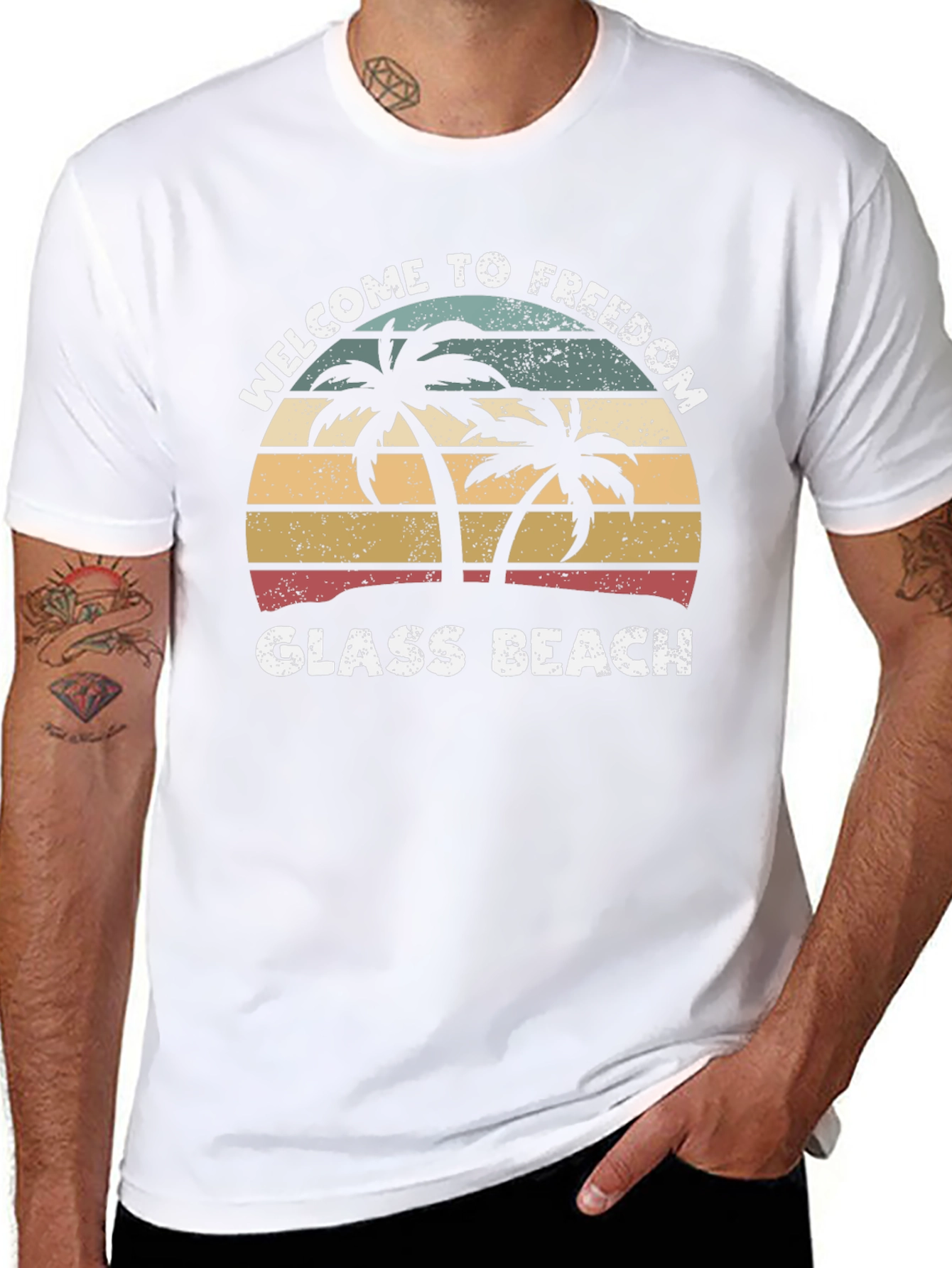 Welcome to Freedom Glass Beach Retro T-Shirt