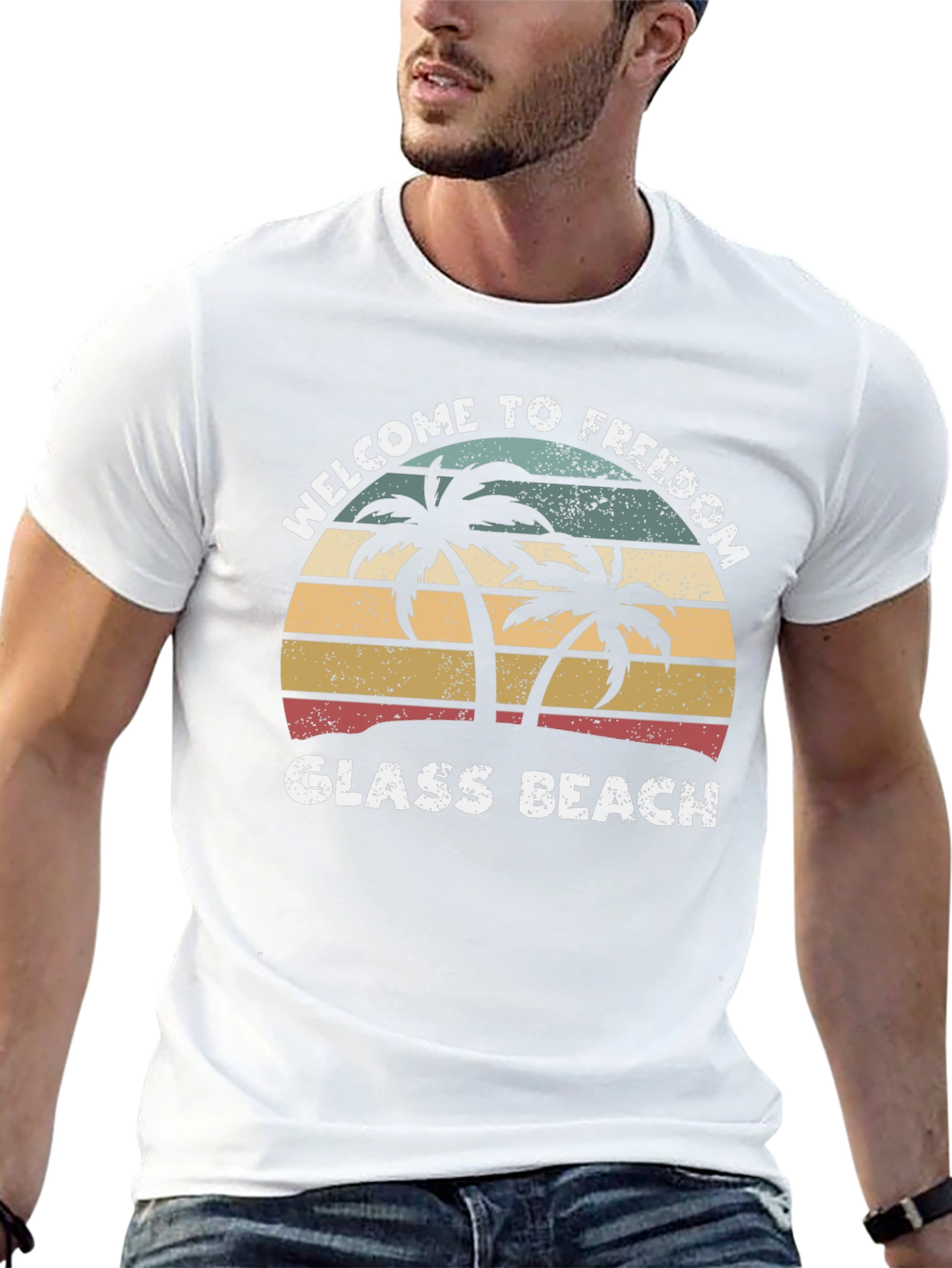 Welcome to Freedom Glass Beach Retro T-Shirt