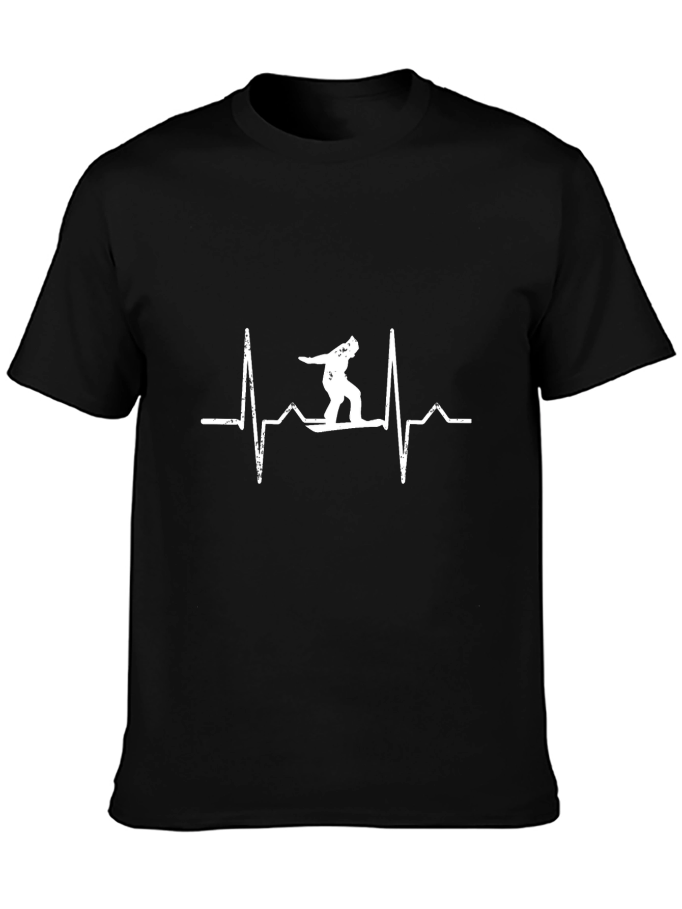 Snowboard Heartbeat T-Shirt - Black