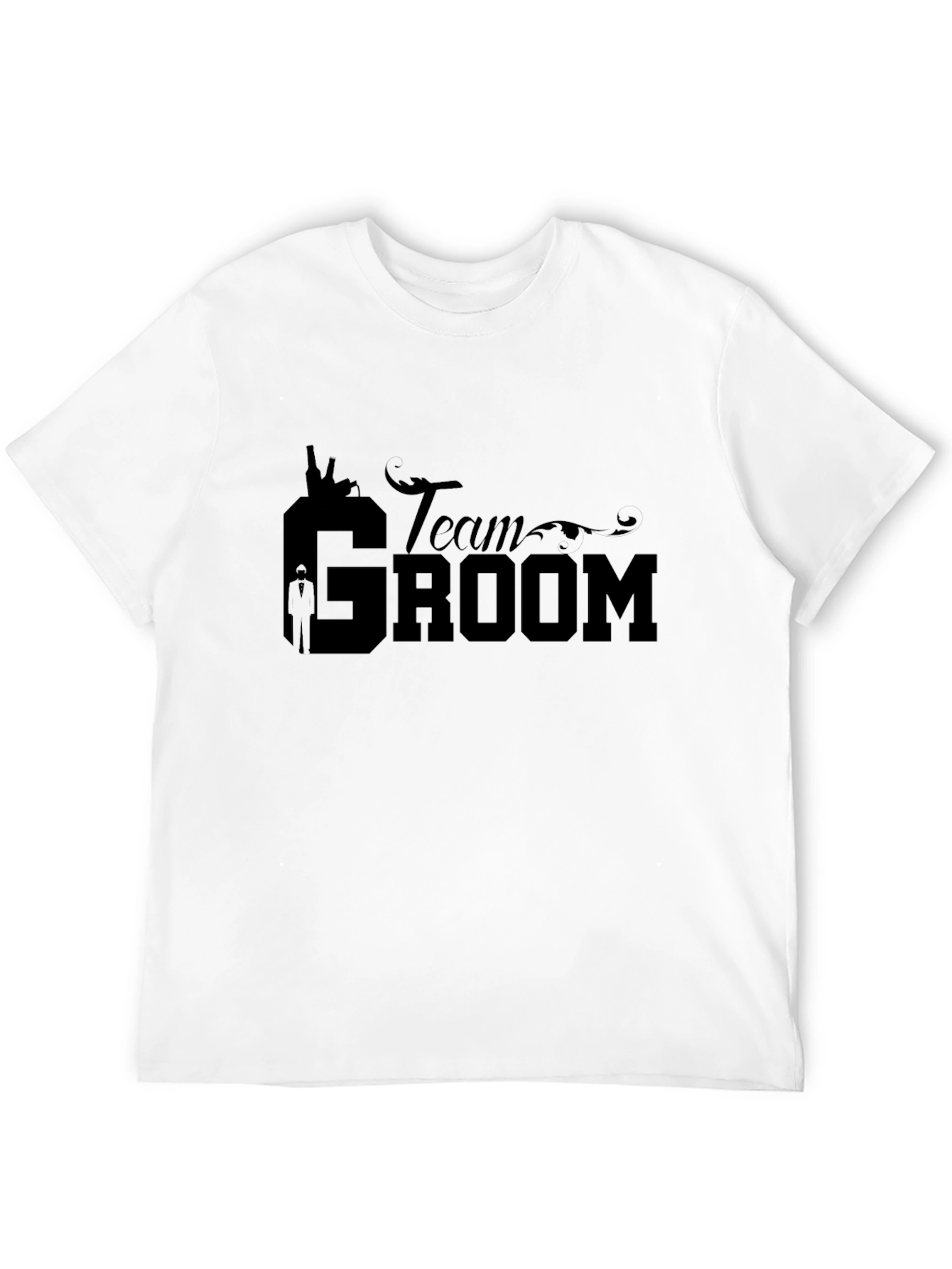 Team Groom Black Graphic T-Shirt
