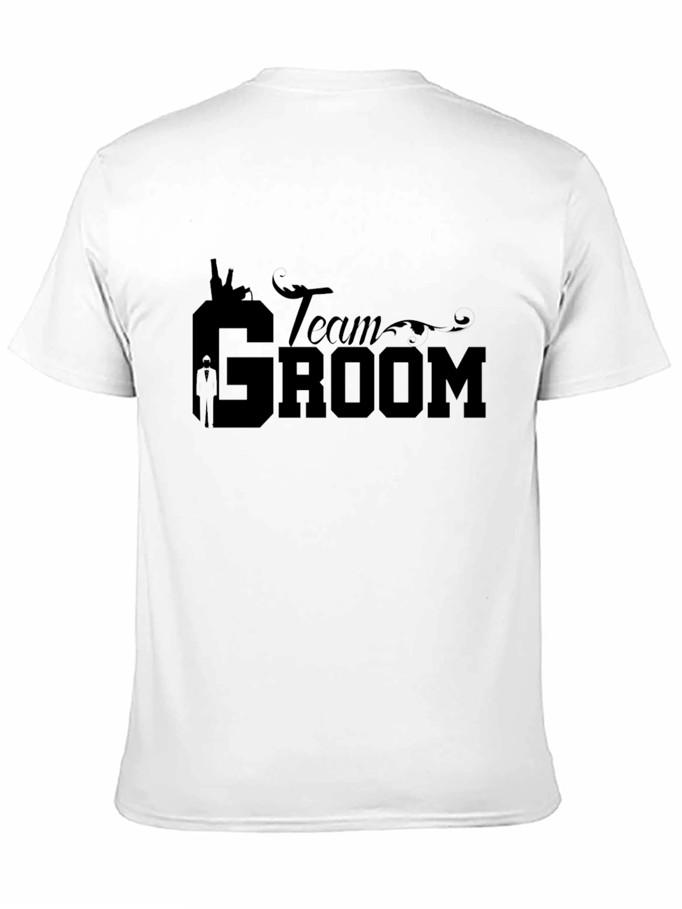 Team Groom Black Graphic T-Shirt