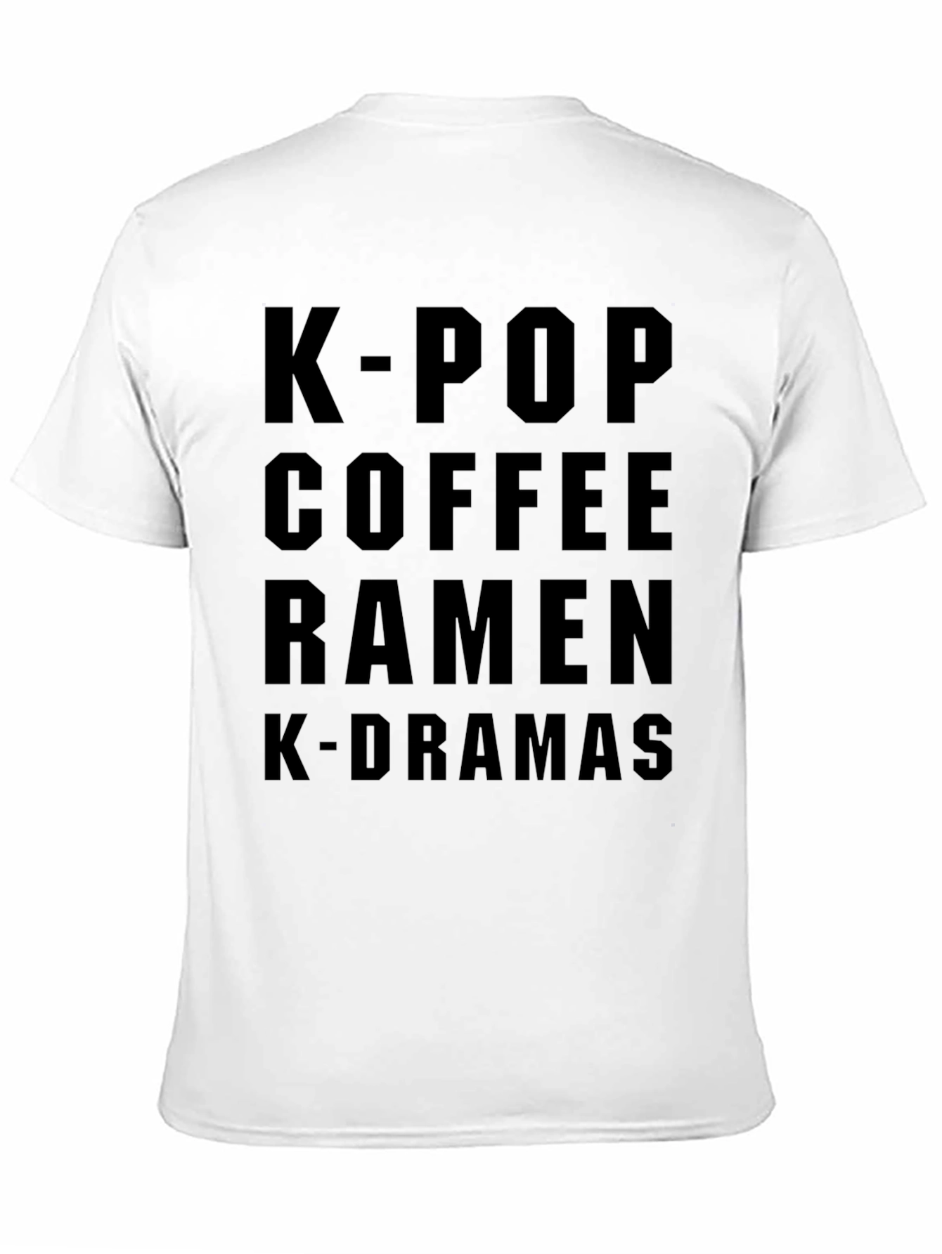 K-Pop Coffee Ramen K-Drama Black Graphic Tee