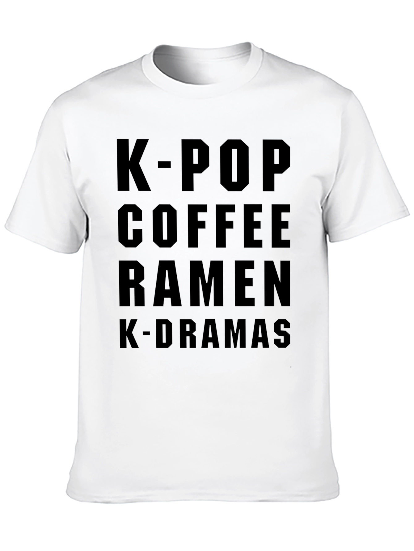 K-Pop Coffee Ramen K-Drama Black Graphic Tee