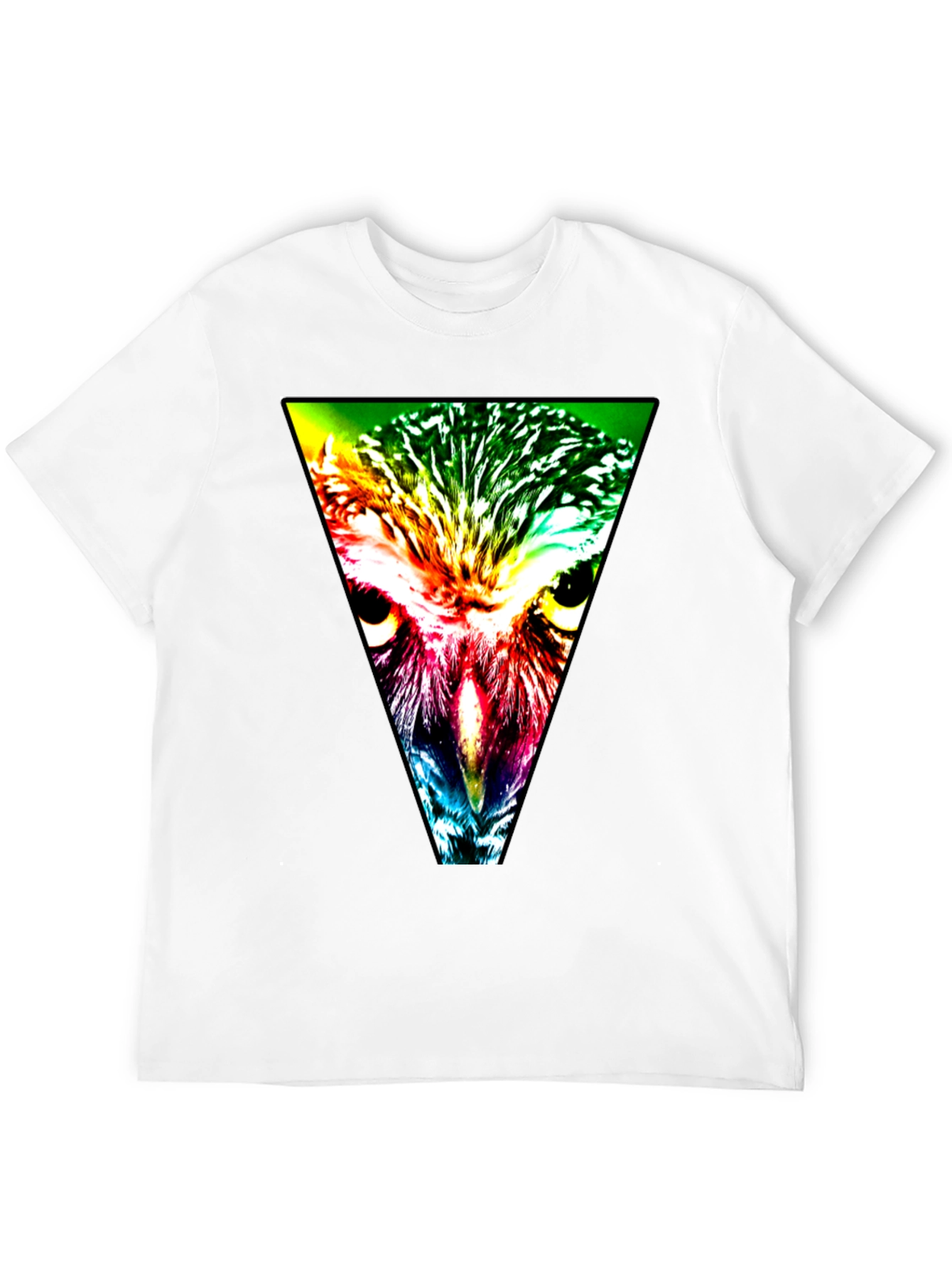 Owl Triangle Graphic Black T-Shirt