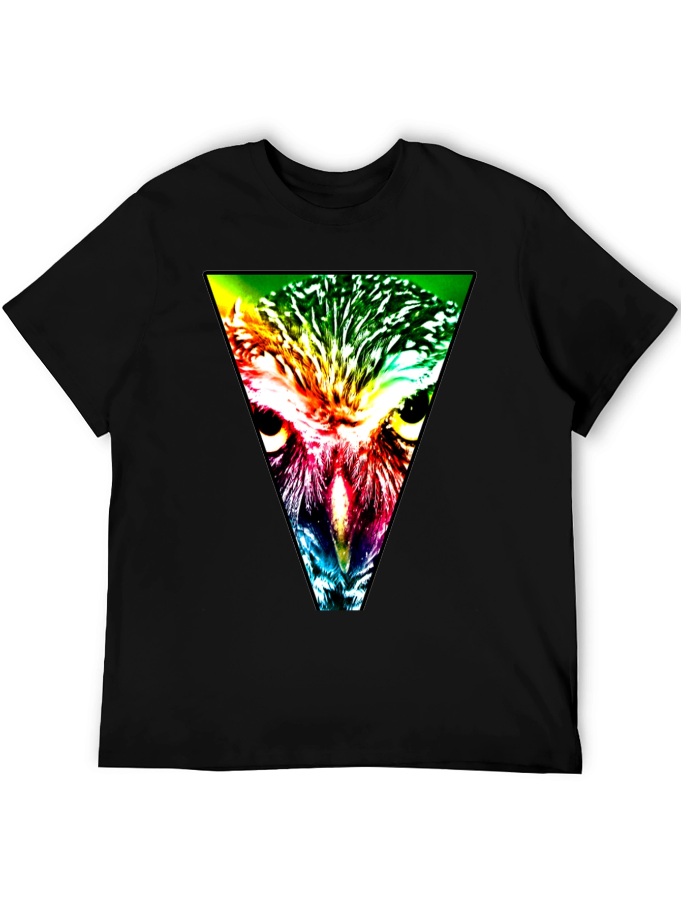 Owl Triangle Graphic Black T-Shirt