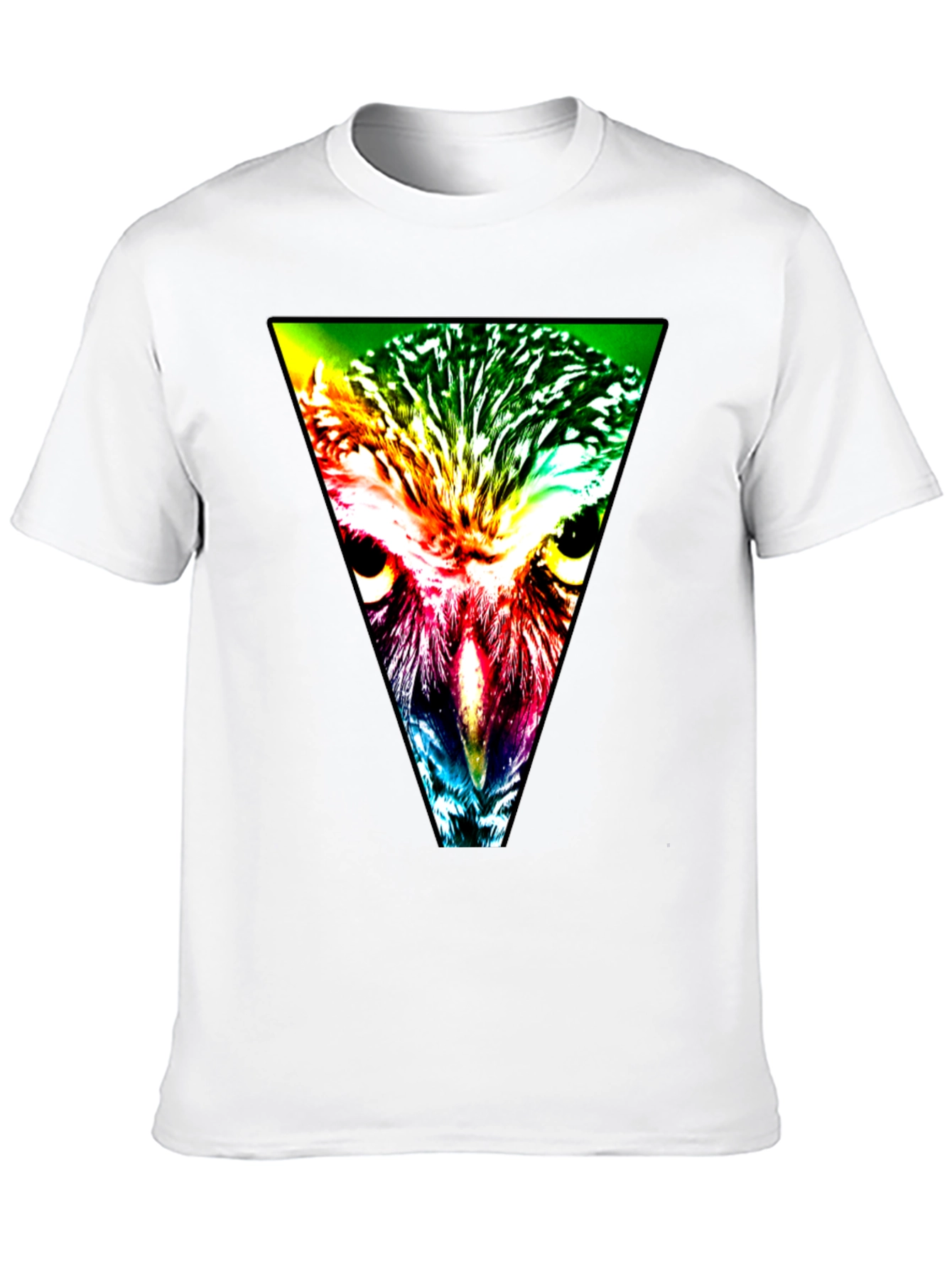 Owl Triangle Graphic Black T-Shirt