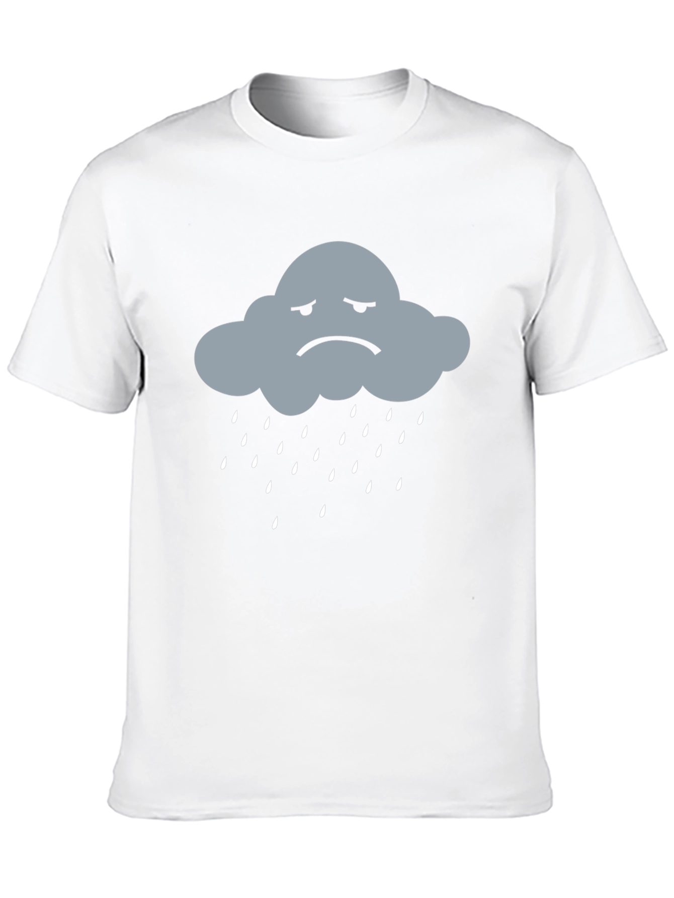Sad Cloud Rain T-Shirt - Black Cotton Blend Tee