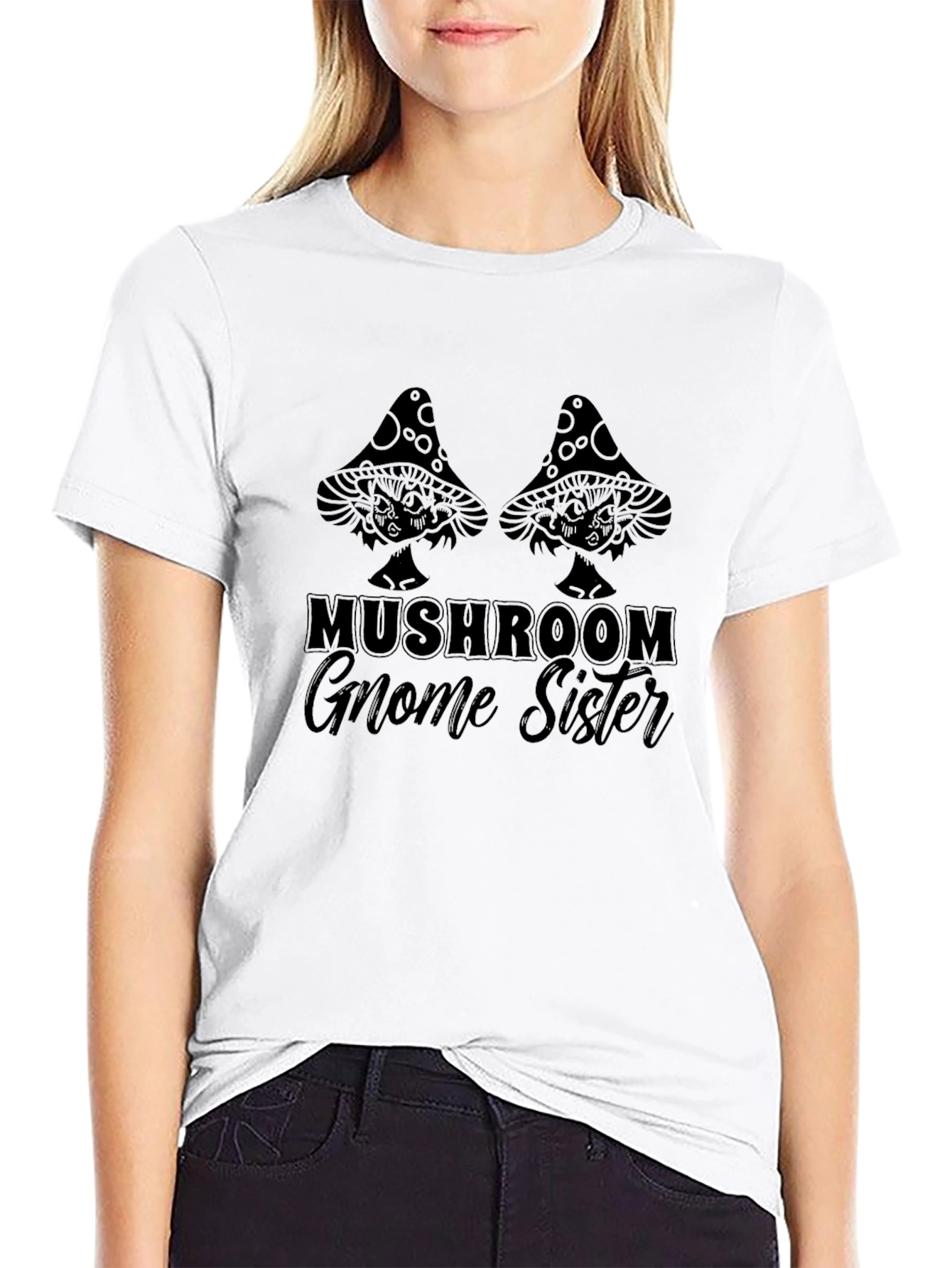 Mushroom Gnome Sister Graphic T-Shirt