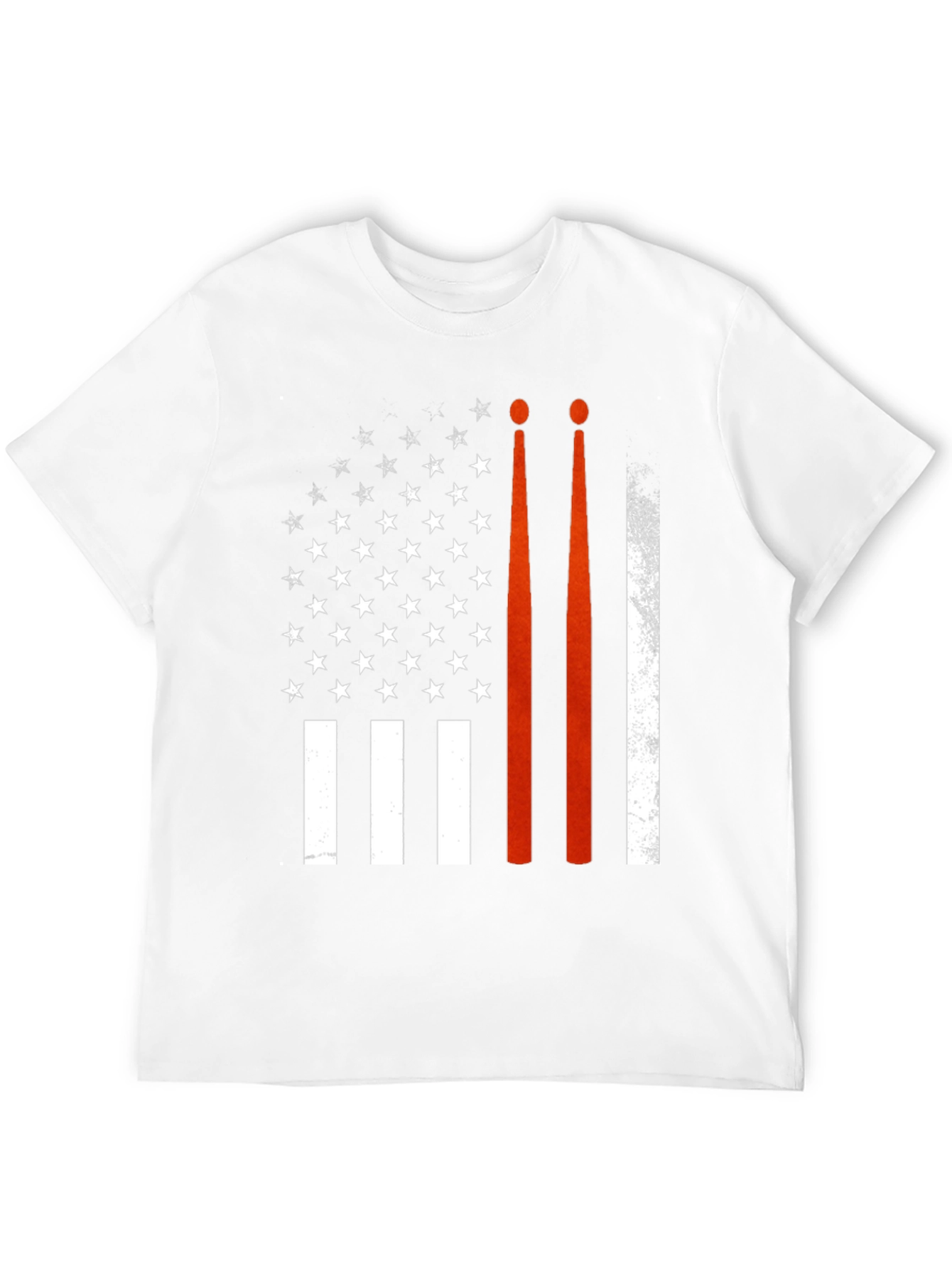 Drum Sticks American Flag Graphic T-Shirt