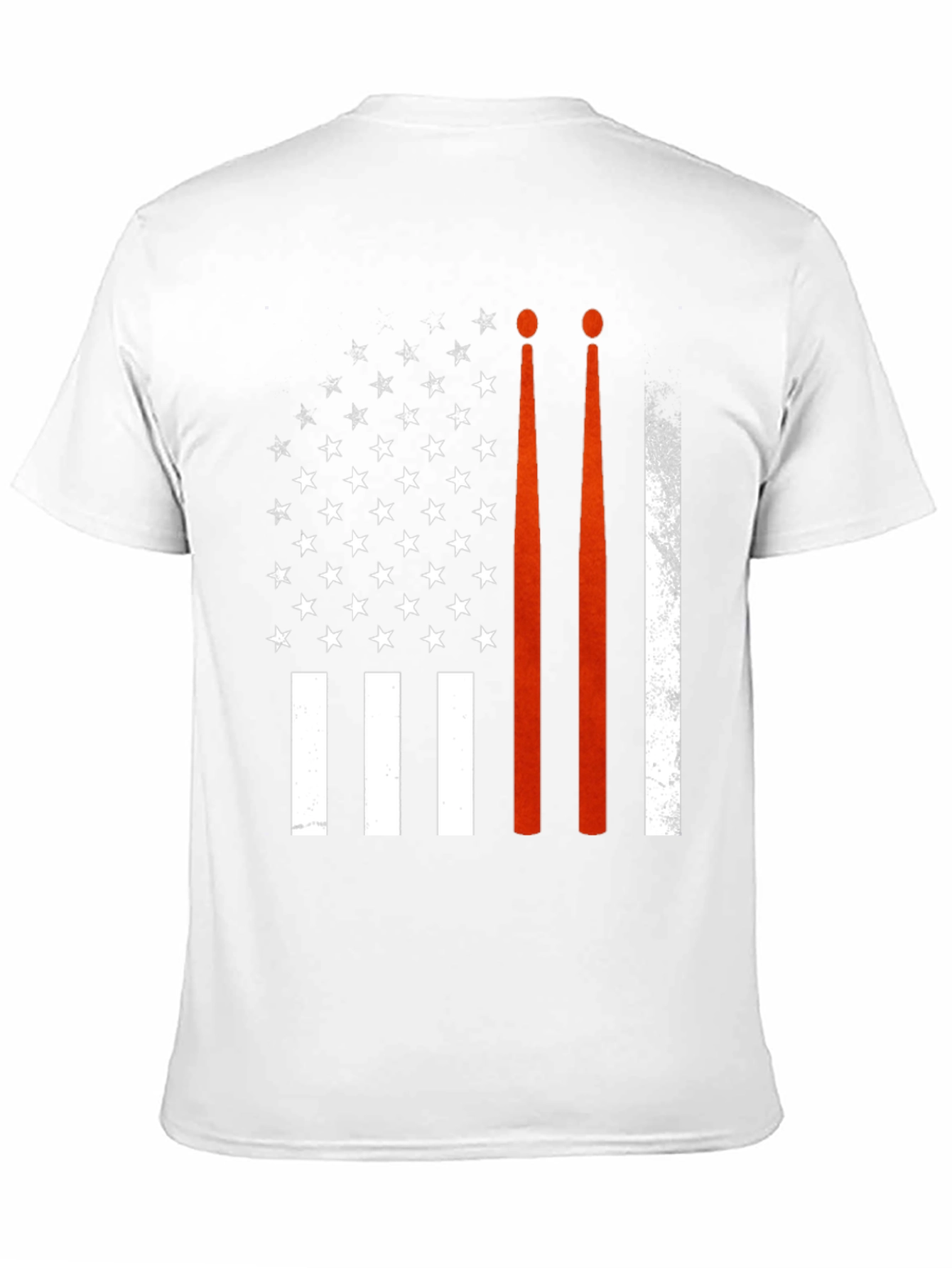 Drum Sticks American Flag Graphic T-Shirt