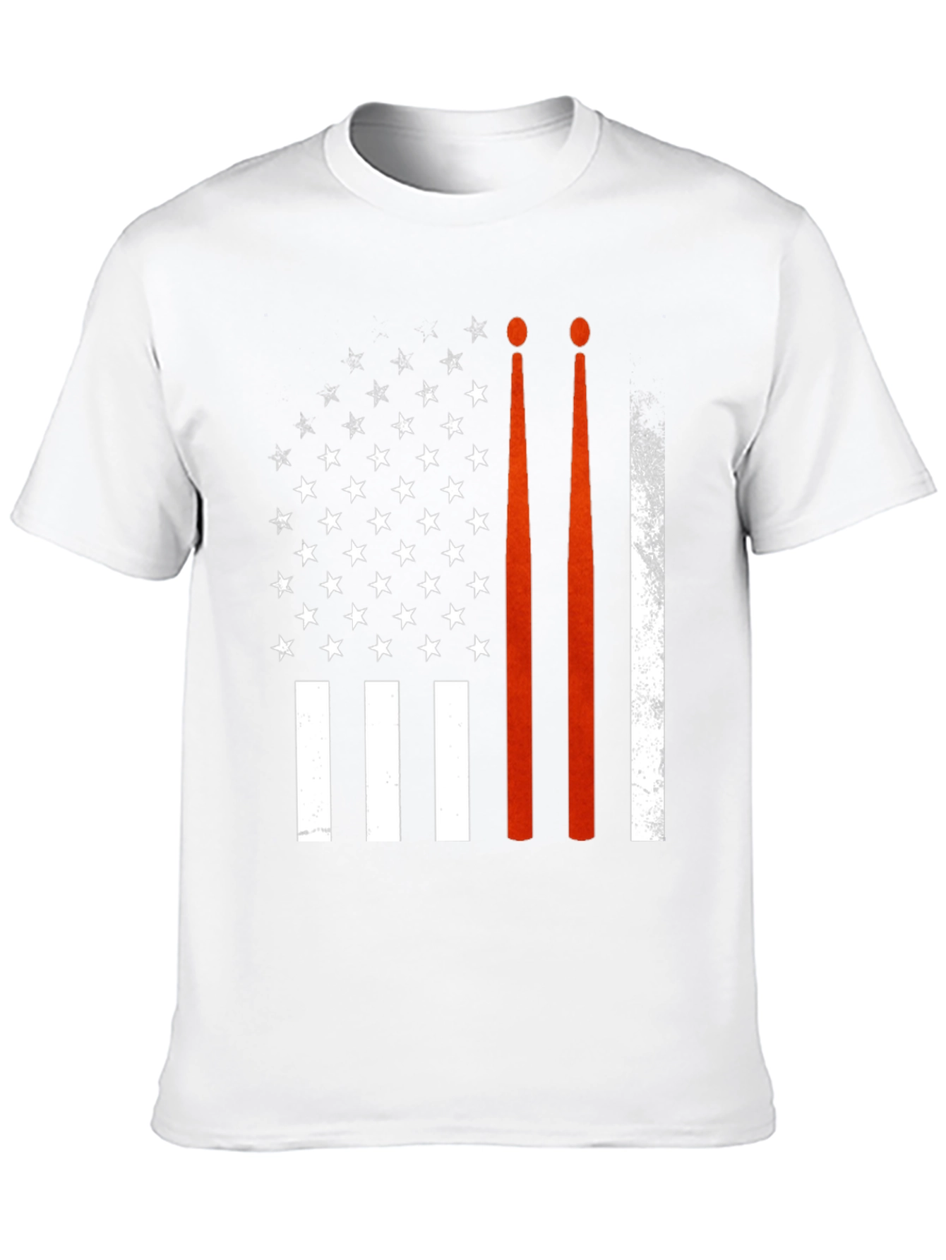 Drum Sticks American Flag Graphic T-Shirt