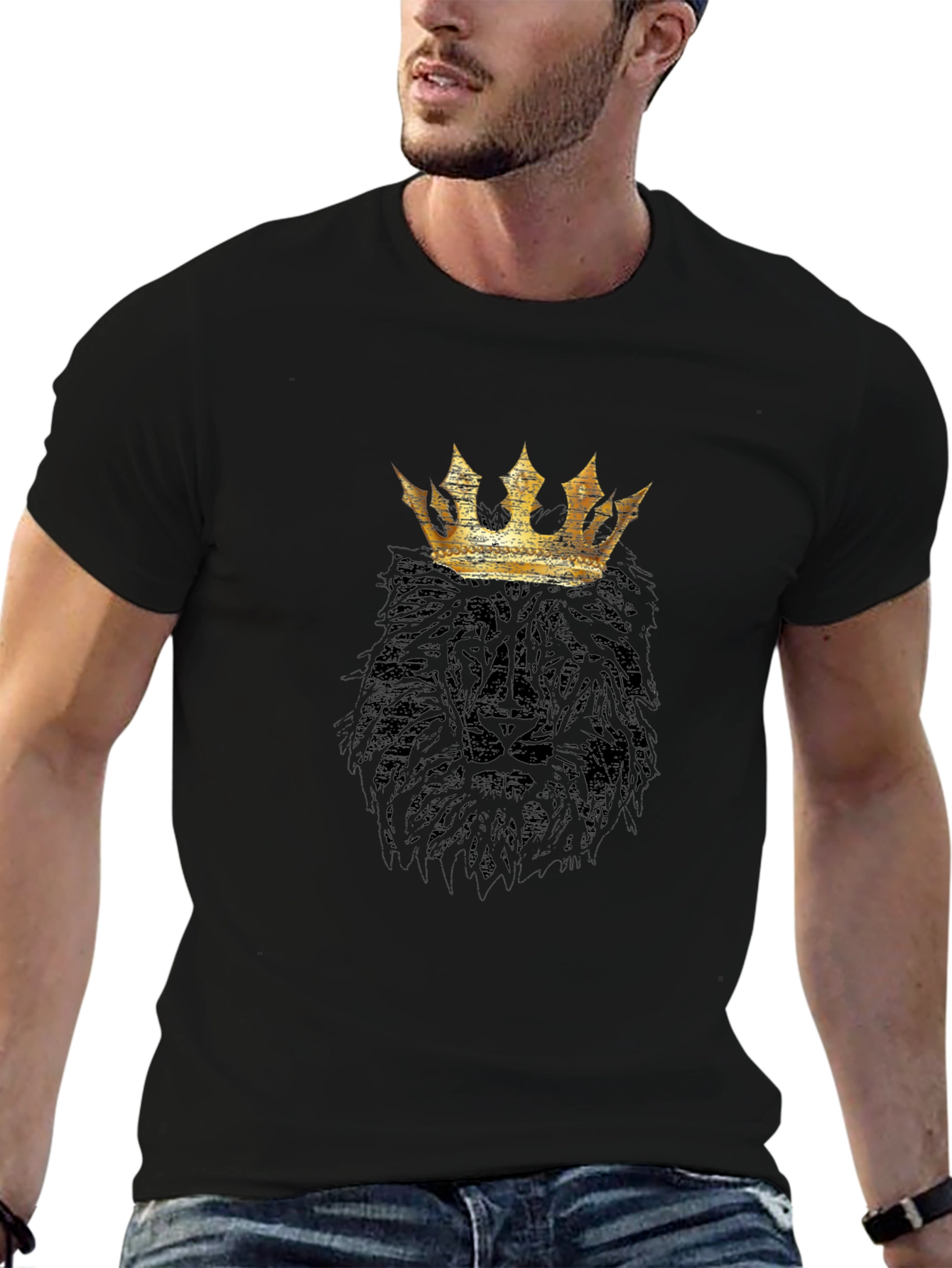 King Lion Graphic T-Shirt - Black