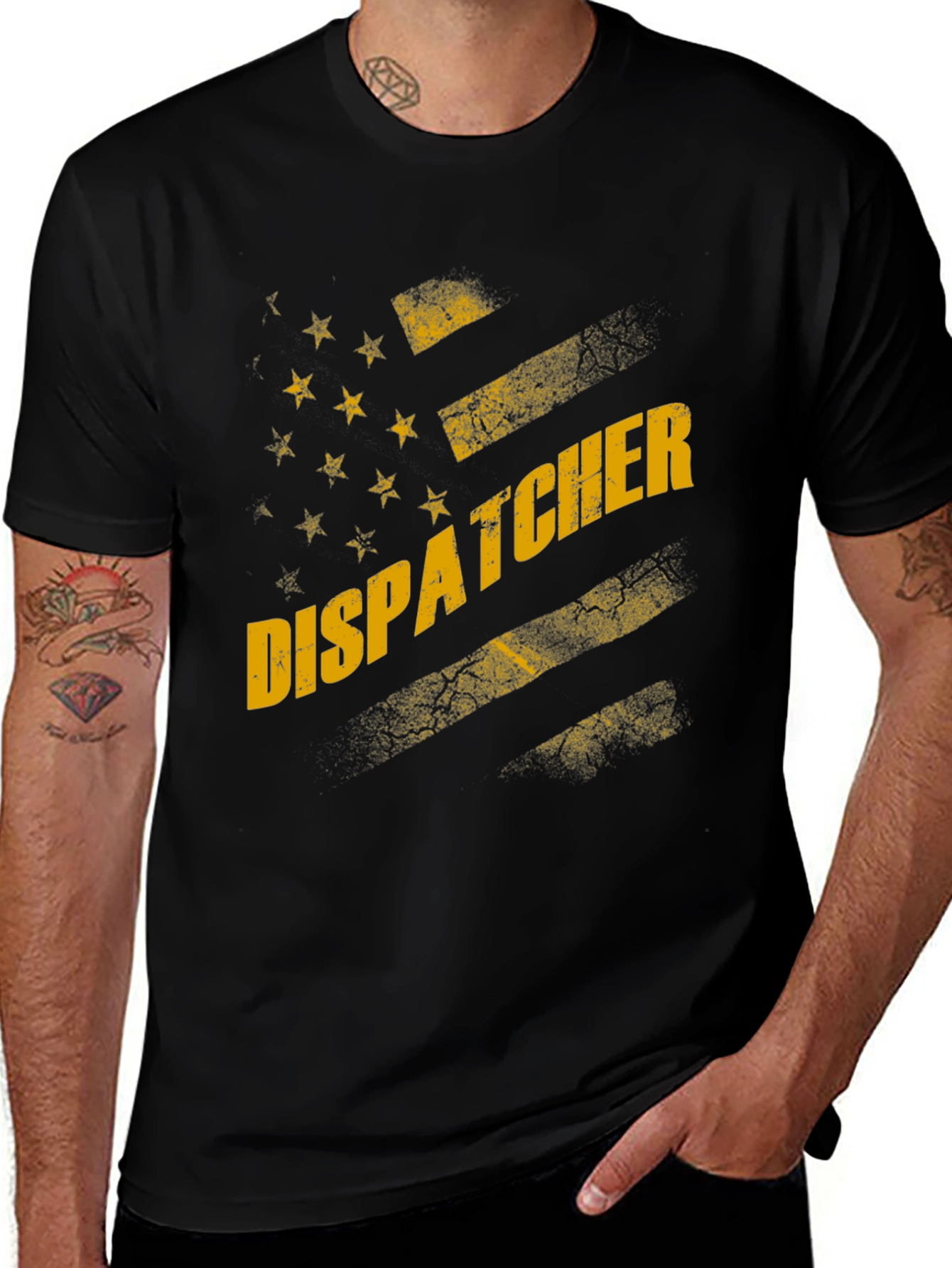 Dispatcher US Flag Graphic Tee - Black