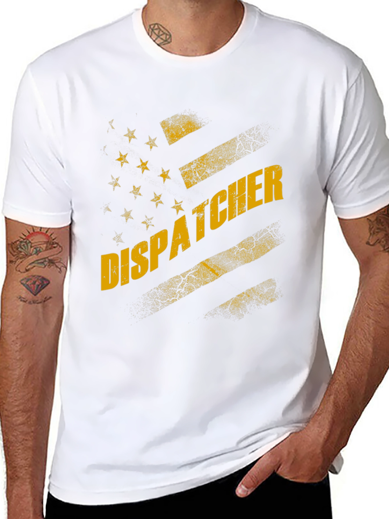 Dispatcher US Flag Graphic Tee - Black