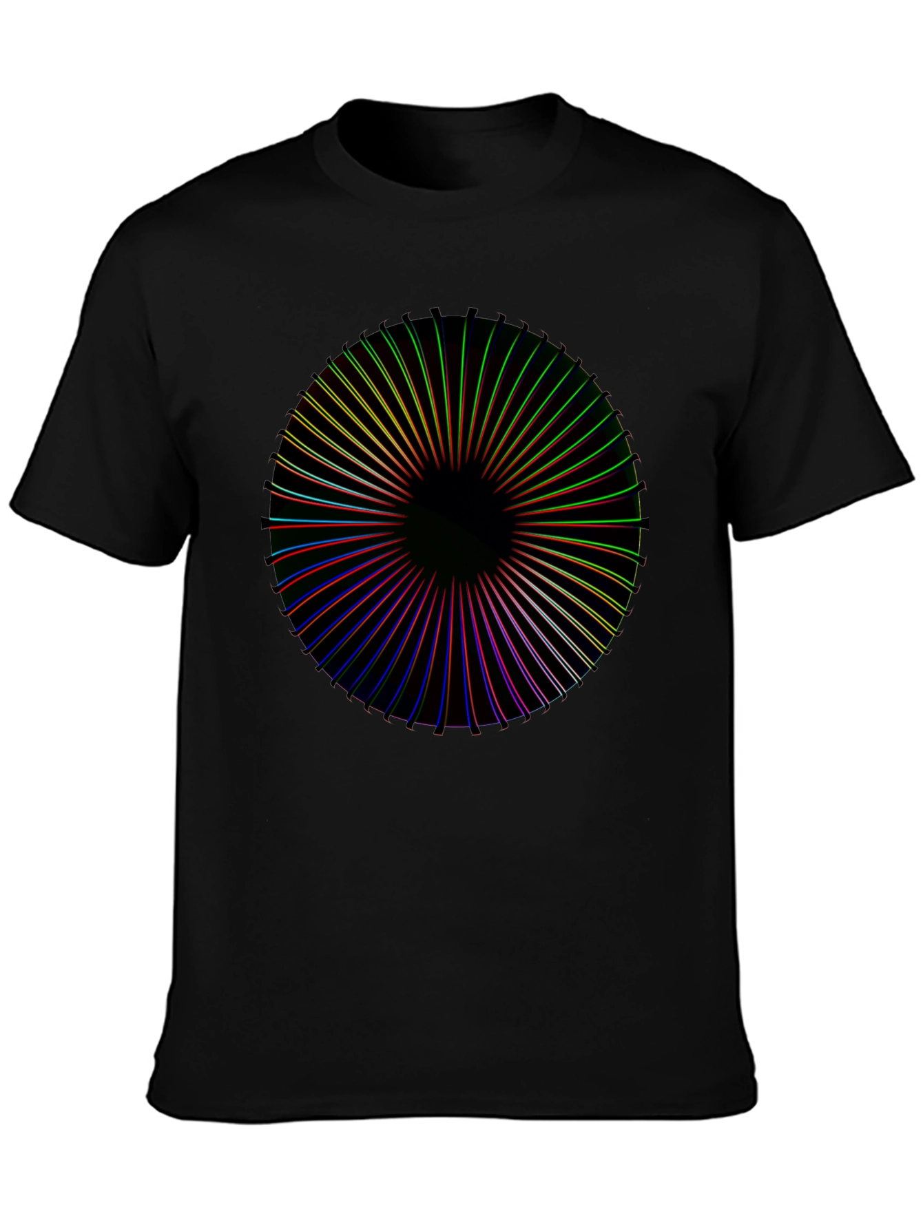 Abstract Spectrum Graphic Black T-Shirt