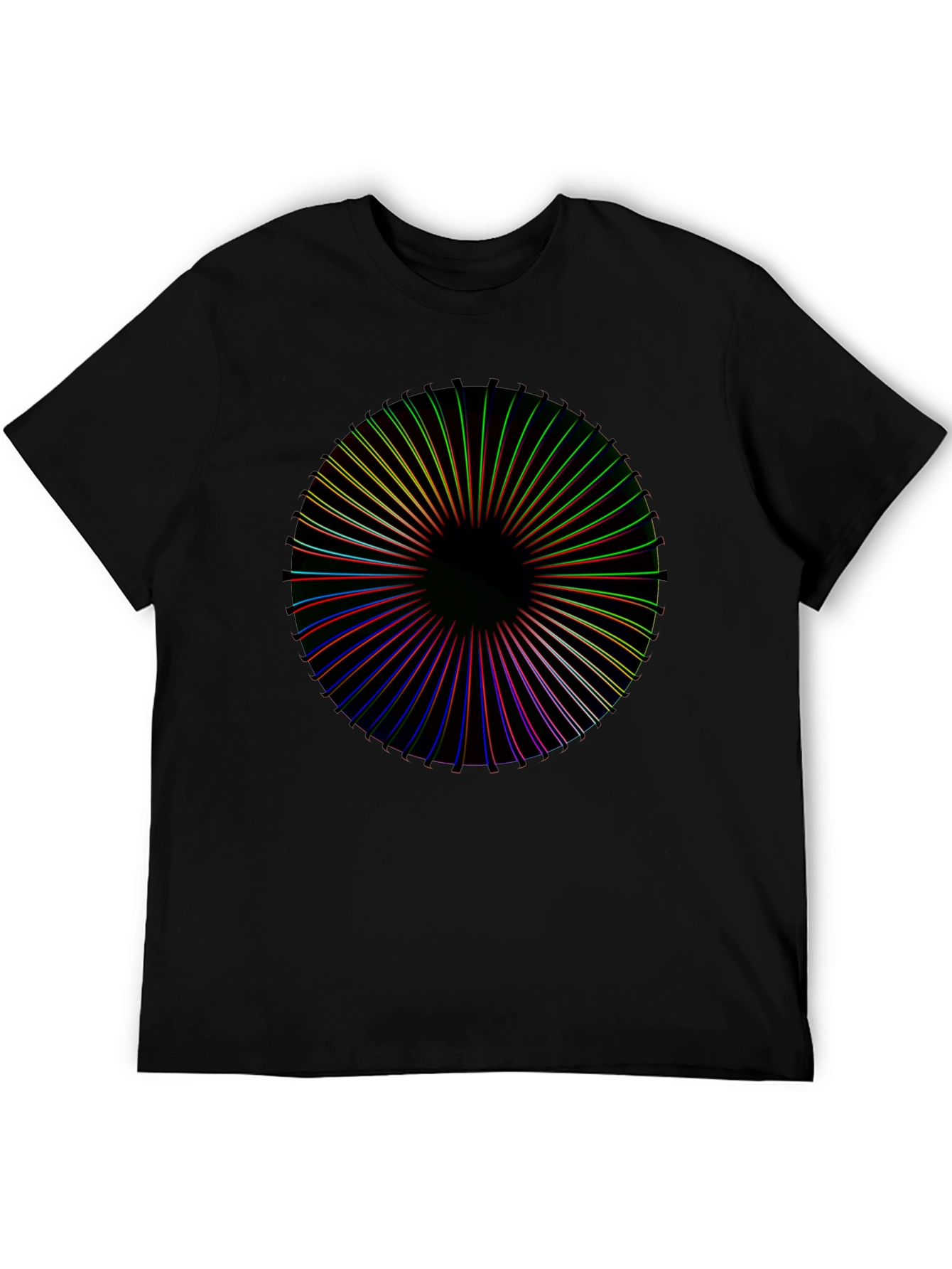 Abstract Spectrum Graphic Black T-Shirt