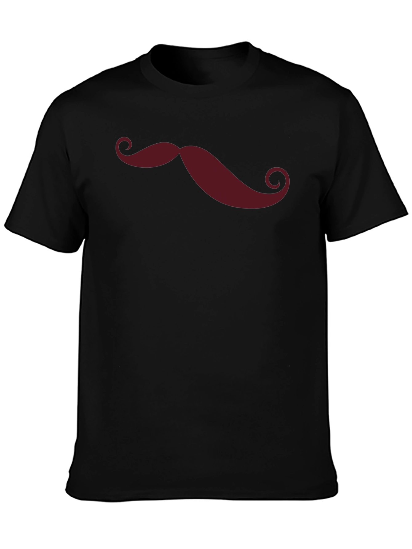 Mustache Graphic Print Crew Neck Tee