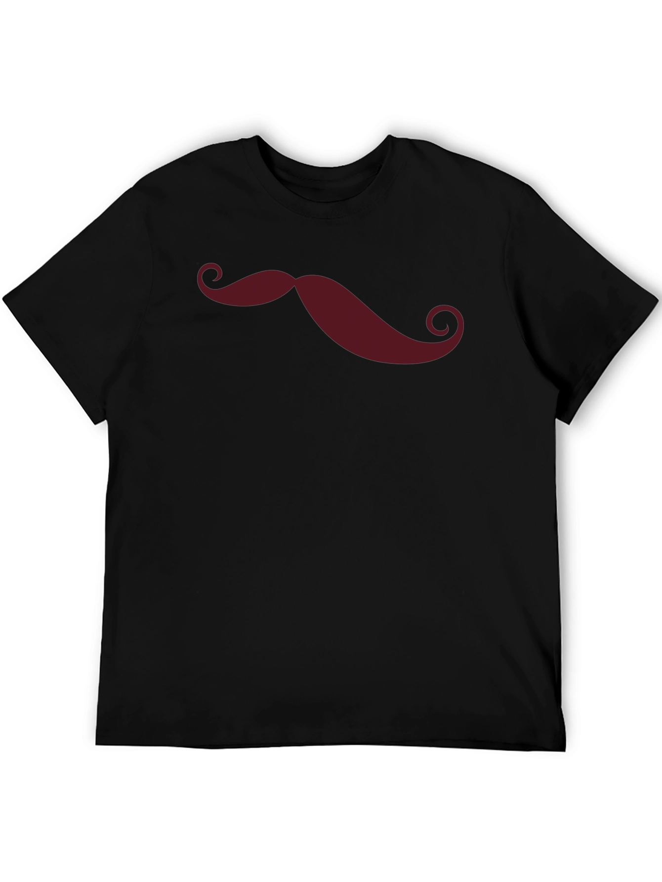 Mustache Graphic Print Crew Neck Tee