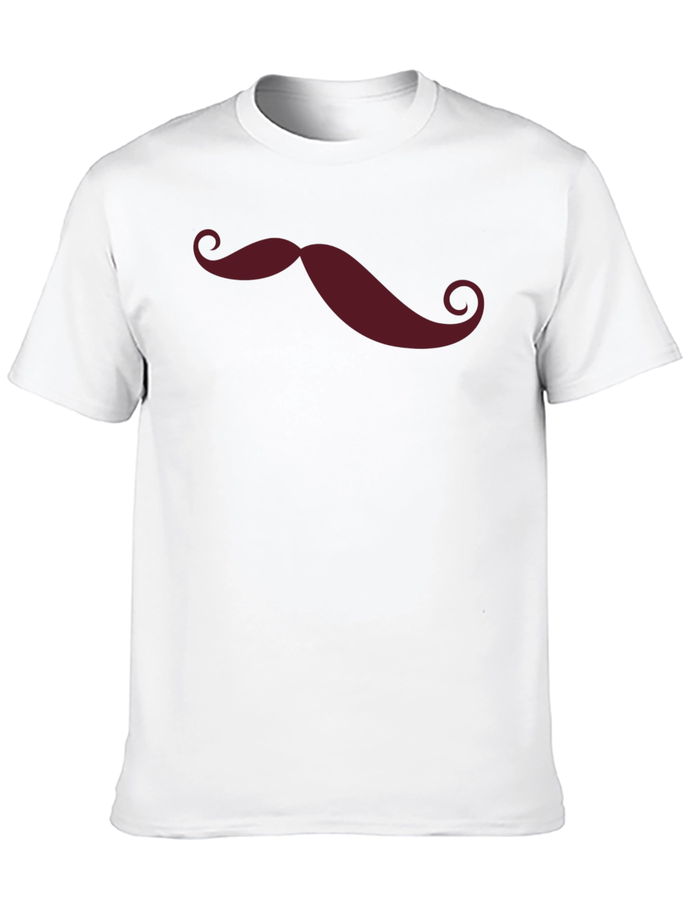 Mustache Graphic Print Crew Neck Tee