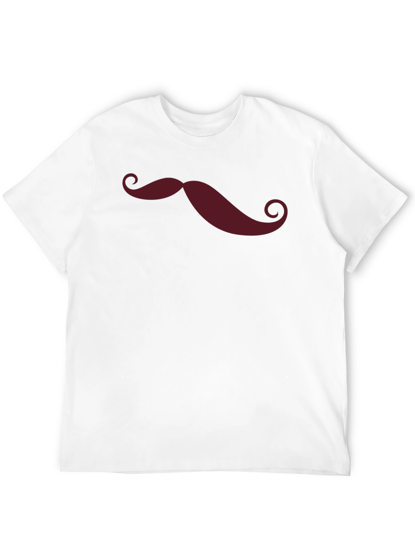 Mustache Graphic Print Crew Neck Tee