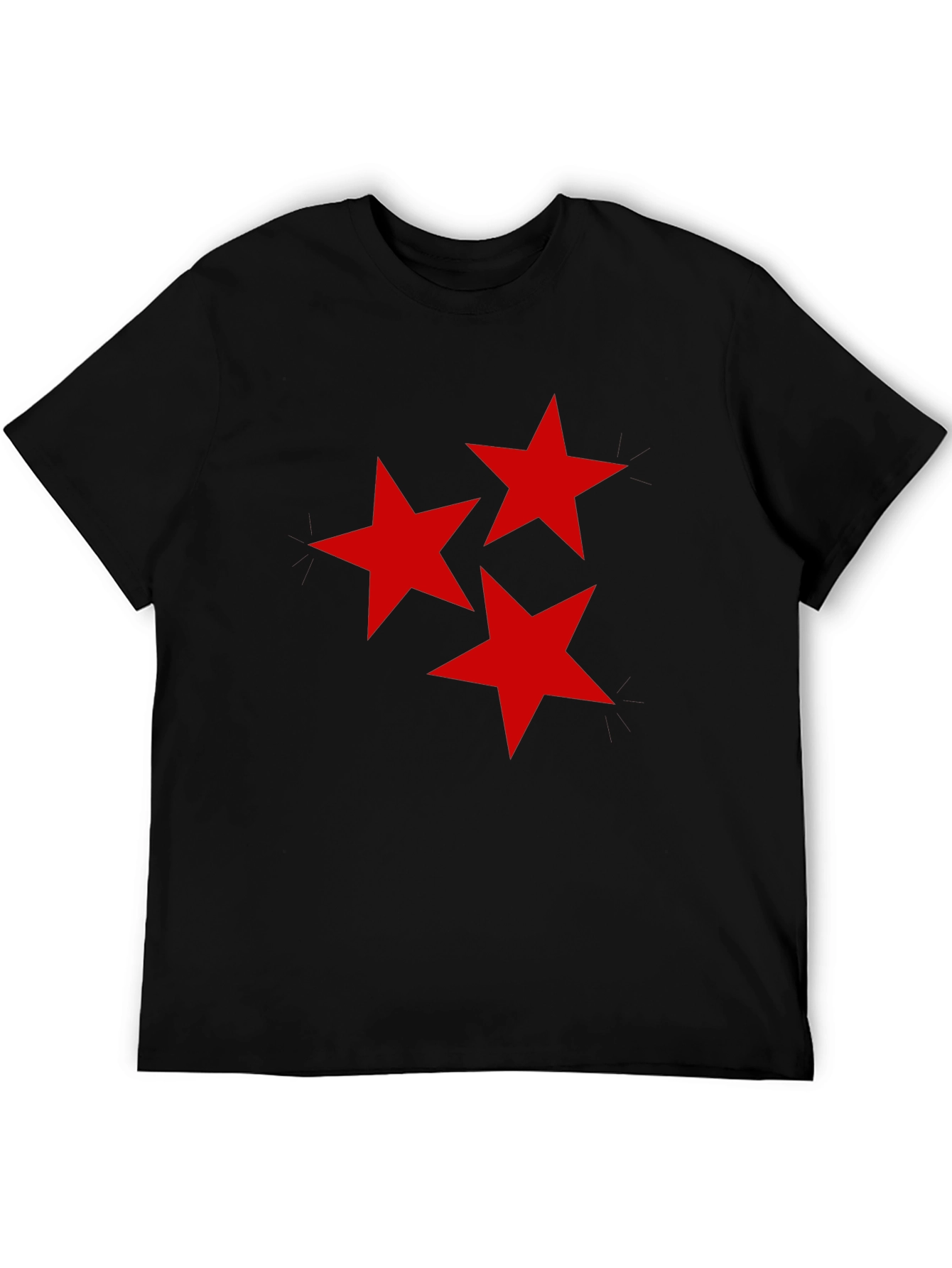 Red Star Design Black T-Shirt