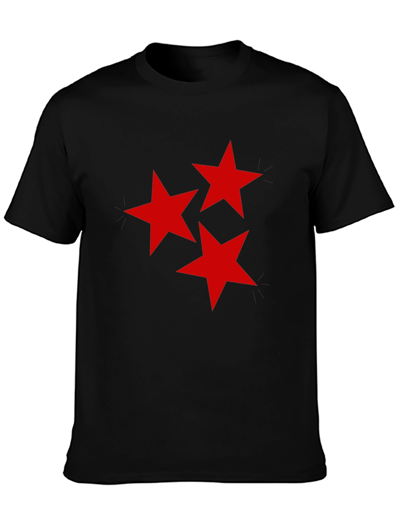 Red Star Design Black T-Shirt