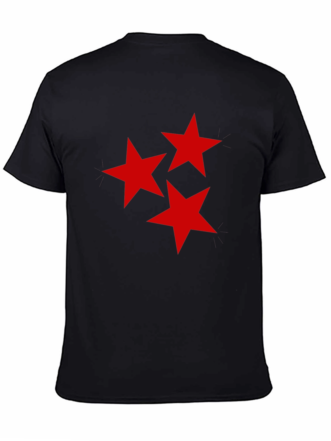 Red Star Design Black T-Shirt