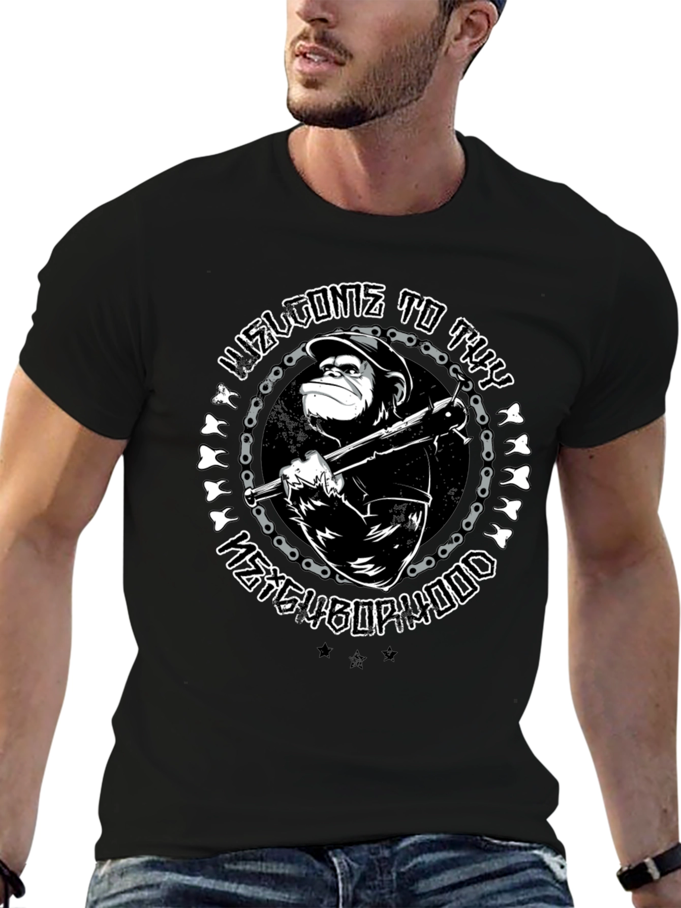Welcome to the Neighborhood Monkey Graphic Tee