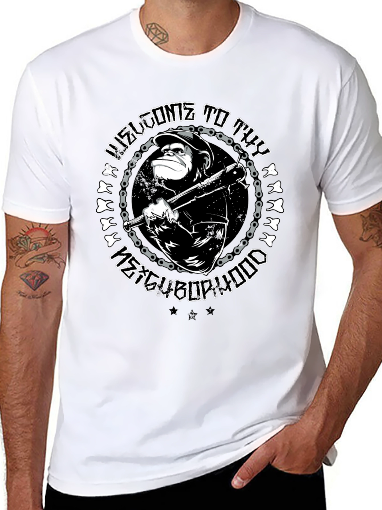 Welcome to the Neighborhood Monkey Graphic Tee